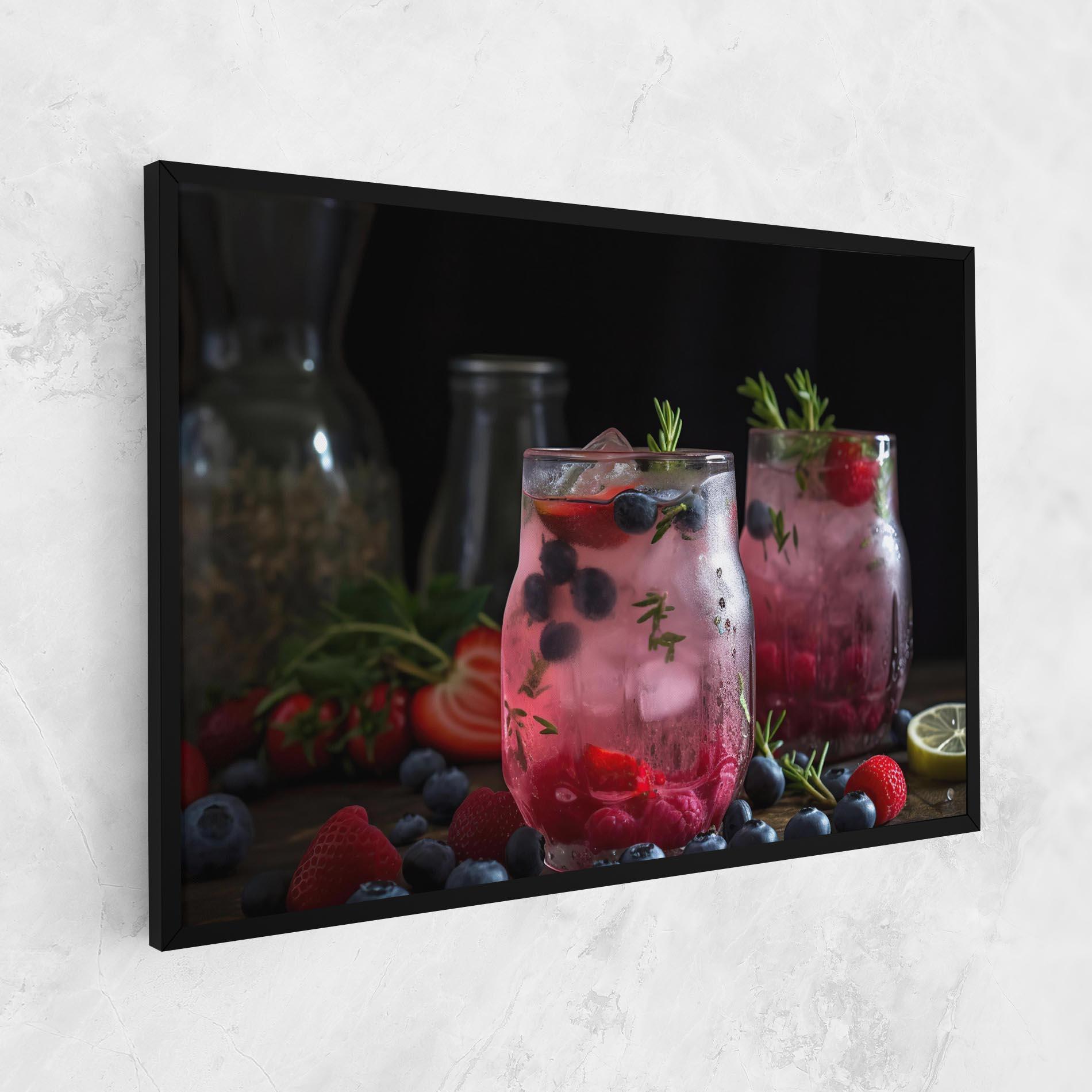 Leinwandbild Berry Ice Drink mockup 1