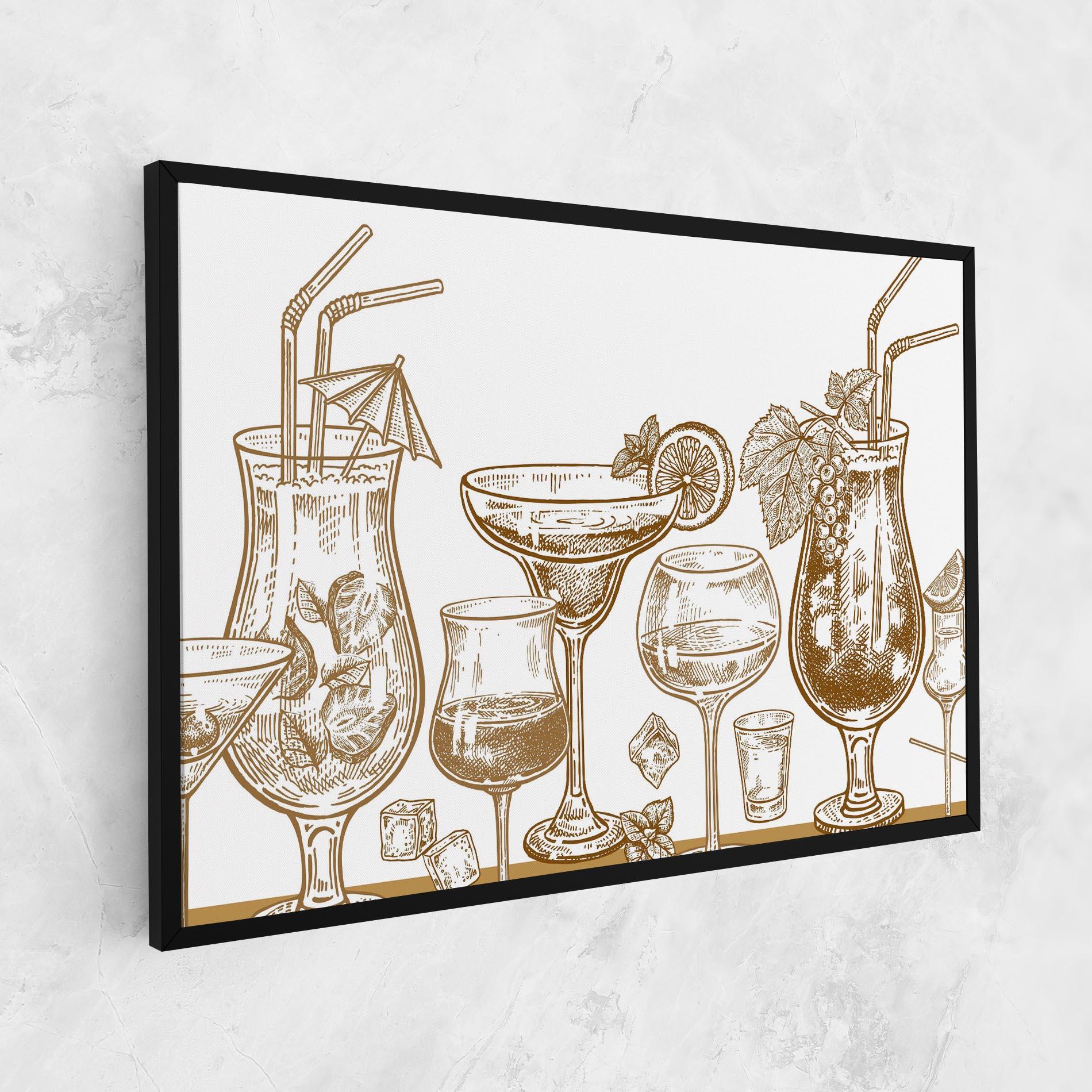 Leinwandbild Brown Line Drinks mockup 1