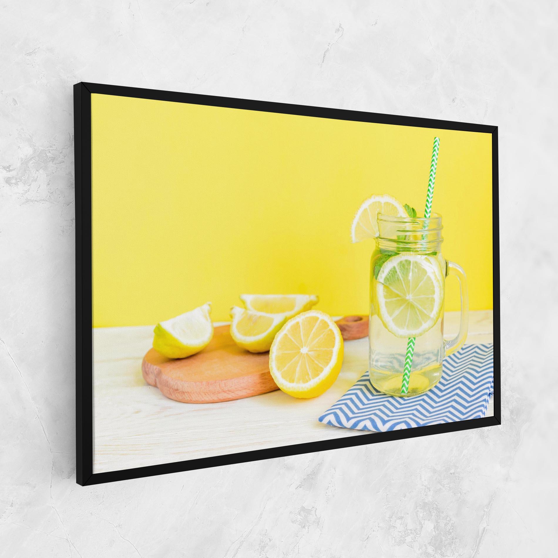 Leinwandbild Citrus Lemonade Water mockup 1