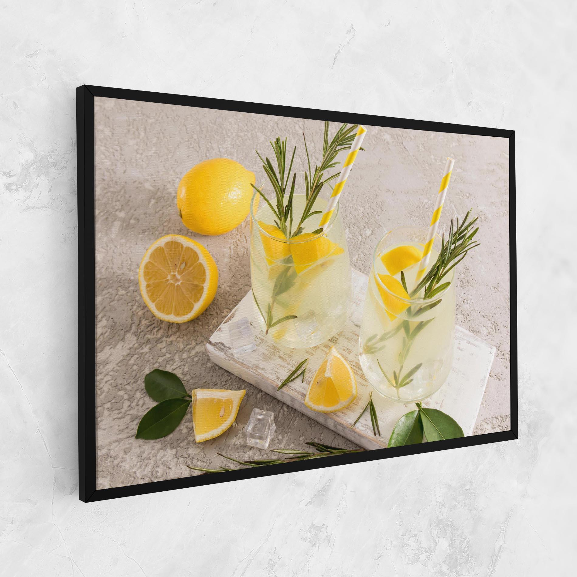 Leinwandbild Homemade Rosemary Drink mockup 1