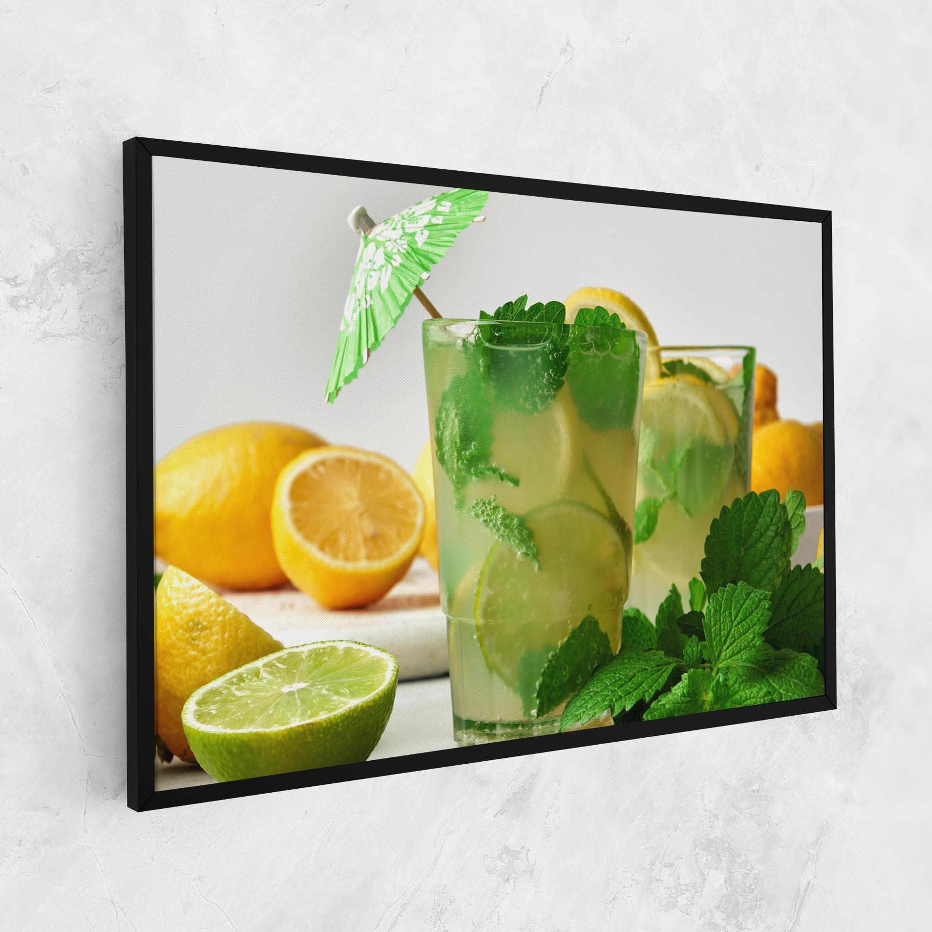 Leinwandbild Mint Leaves Lemonade mockup 1