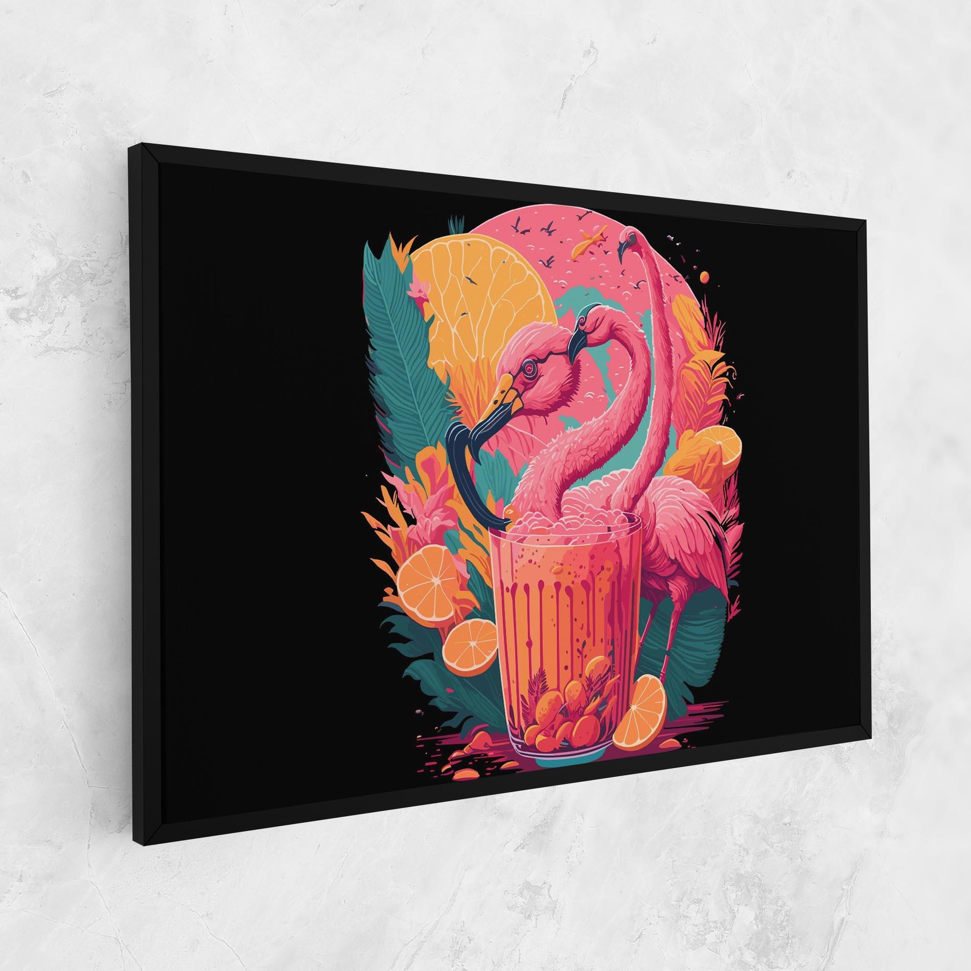 Leinwandbild Pink Bird Drink mockup 1