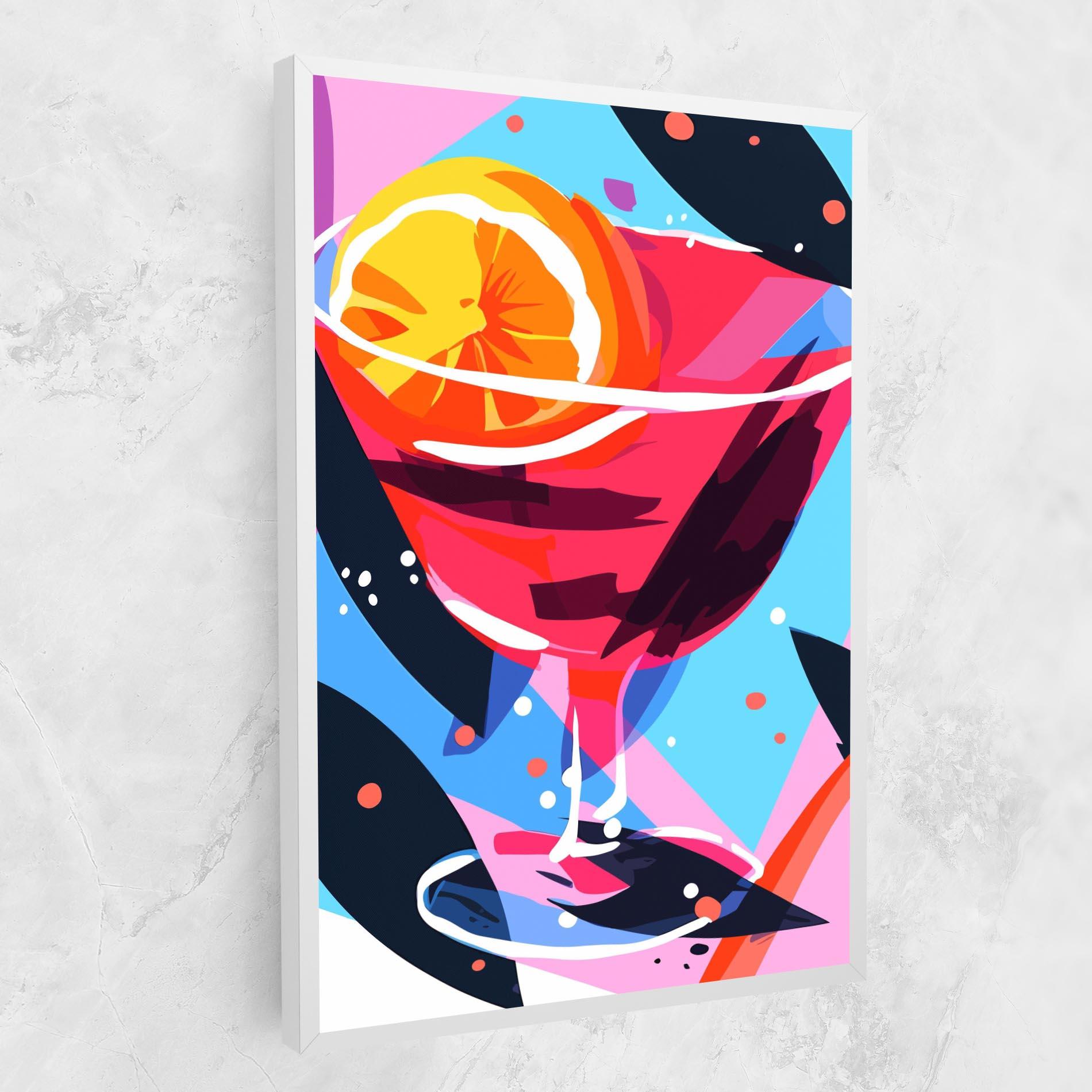 Leinwandbild Red Cocktail Art mockup 1