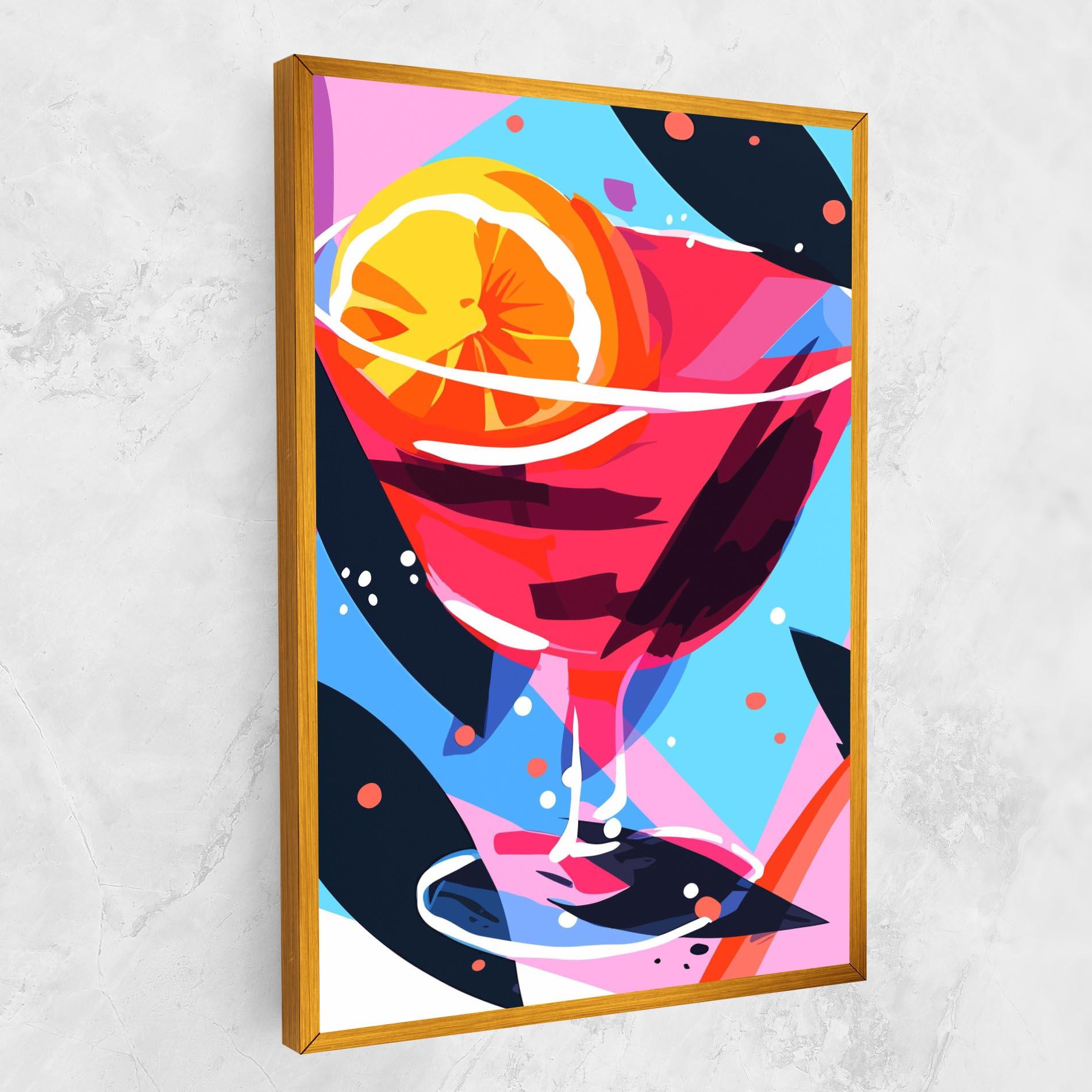 Leinwandbild Red Cocktail Art mockup 1