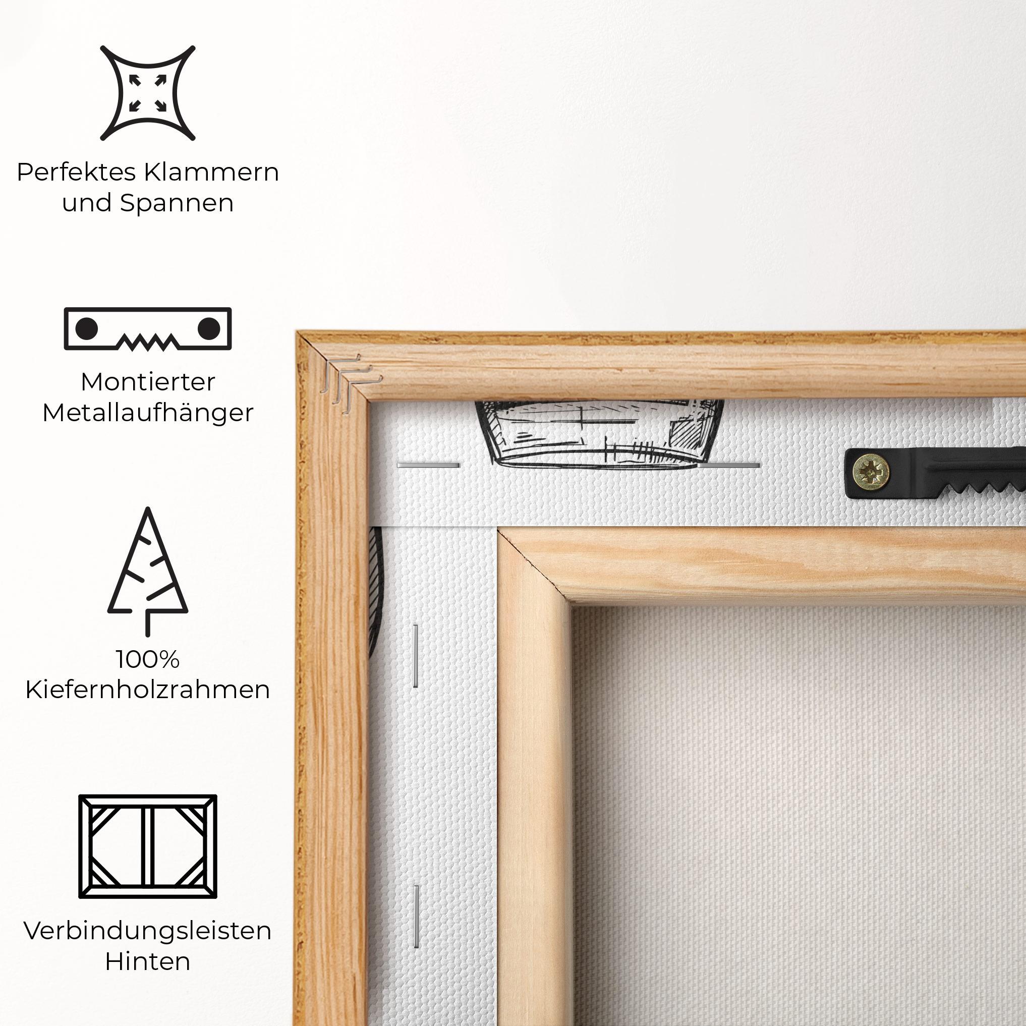 Leinwandbild Black Line Drinks mockup 5