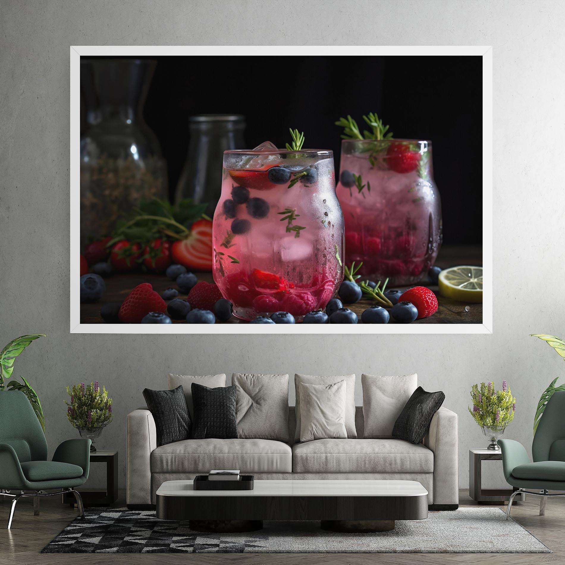 Leinwandbild Berry Ice Drink mockup 7