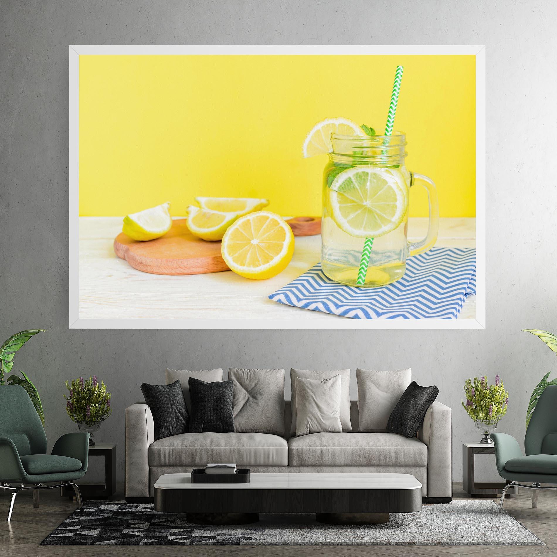 Leinwandbild Citrus Lemonade Water mockup 7