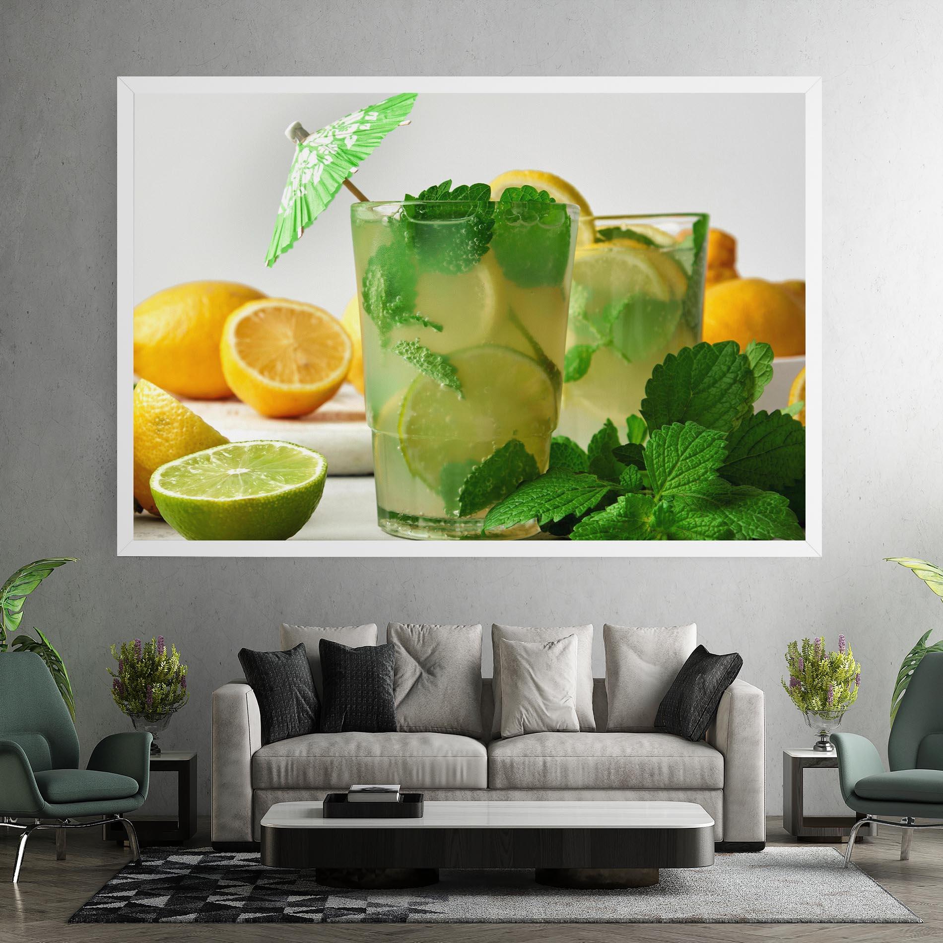 Leinwandbild Mint Leaves Lemonade mockup 7