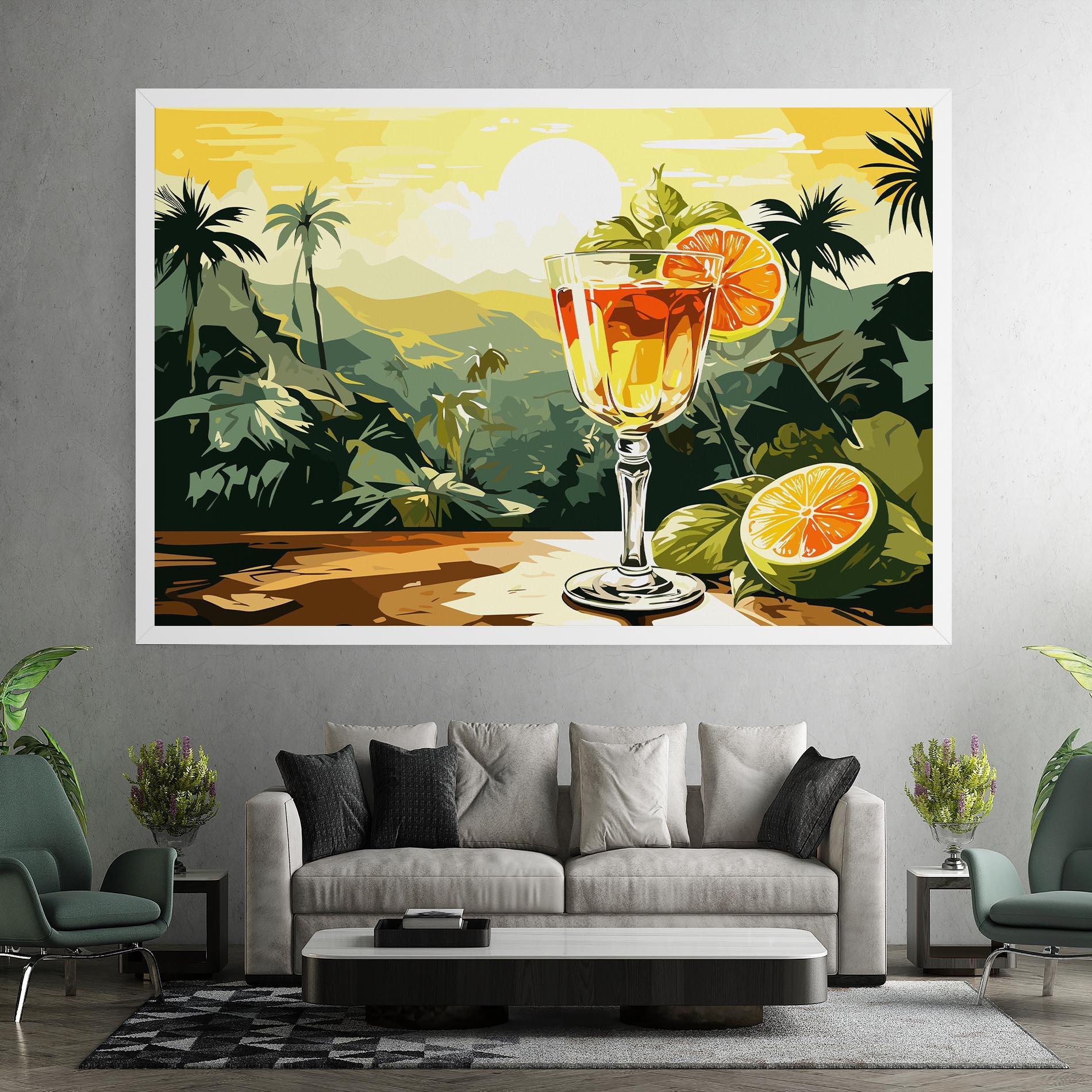 Leinwandbild Orange Drink mockup 7