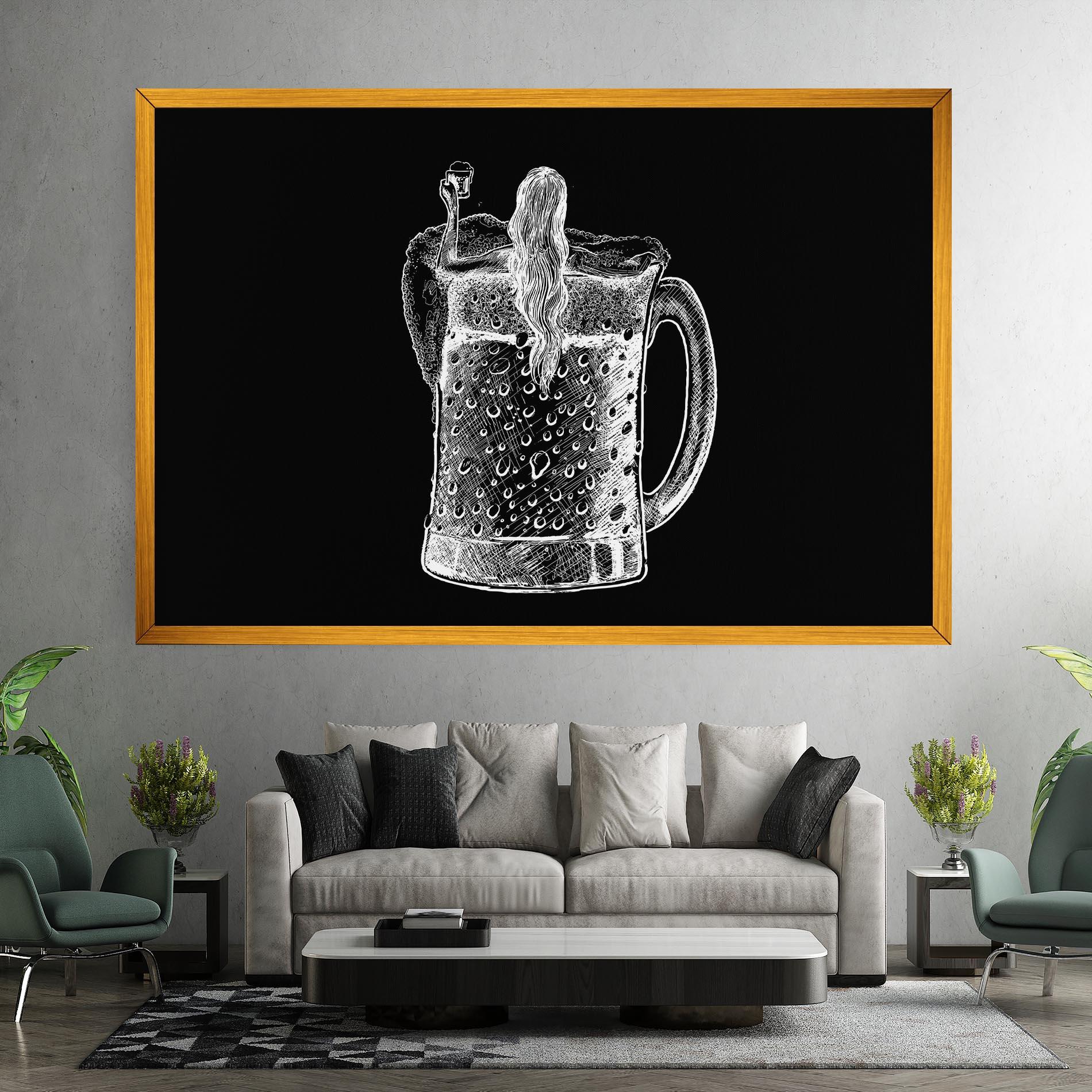 Leinwandbild Beer Woman mockup 7