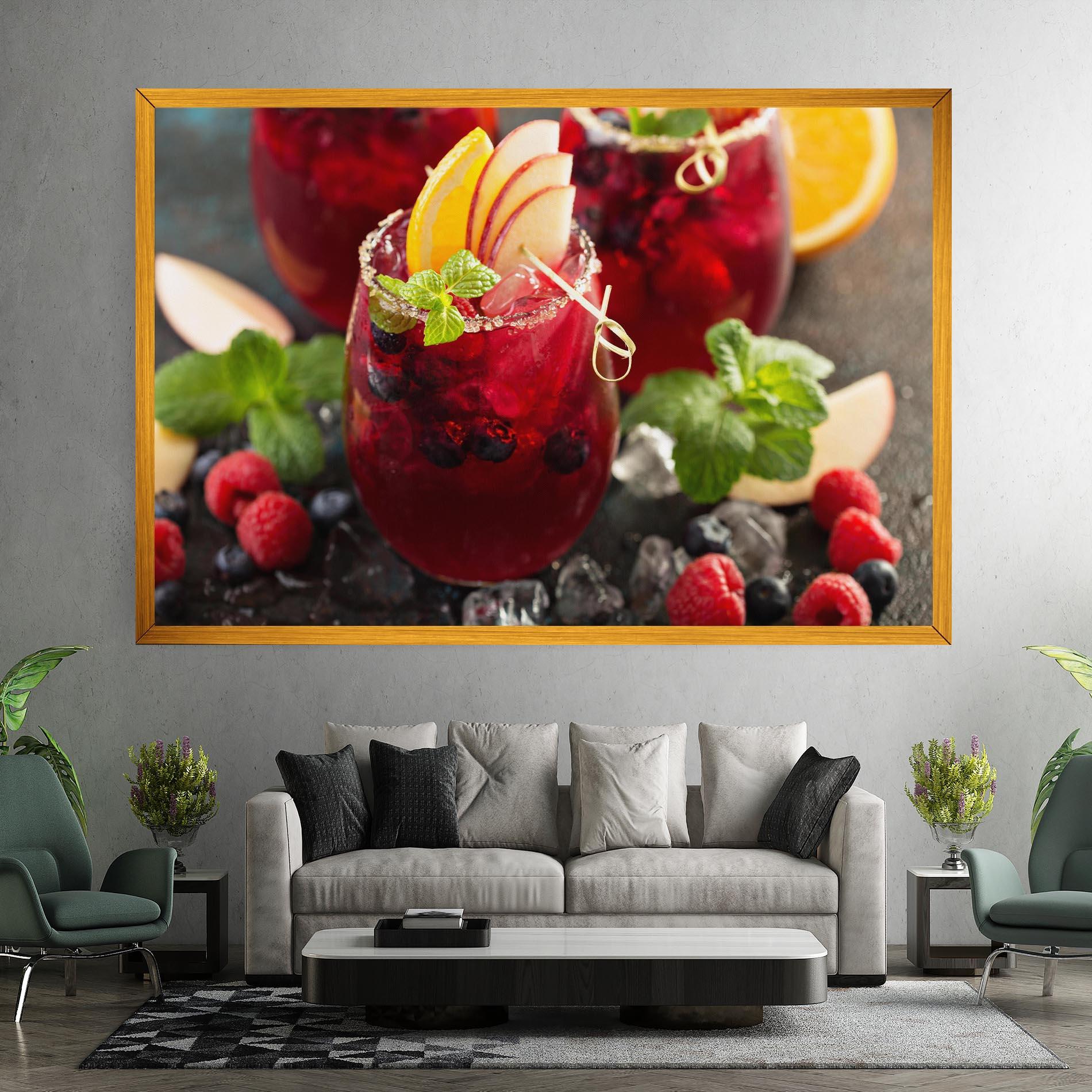 Leinwandbild Berry Drink mockup 7