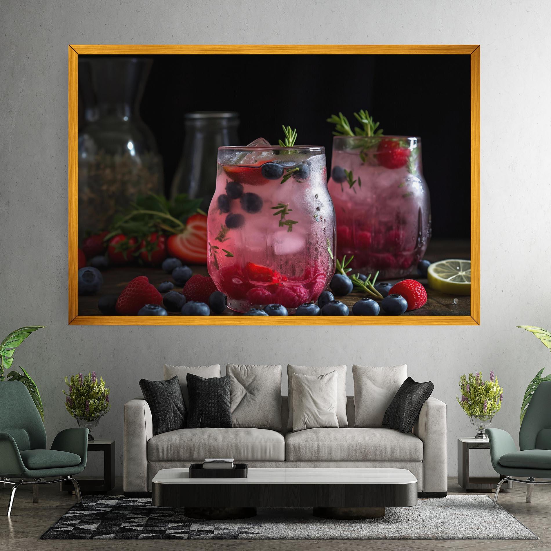Leinwandbild Berry Ice Drink mockup 7