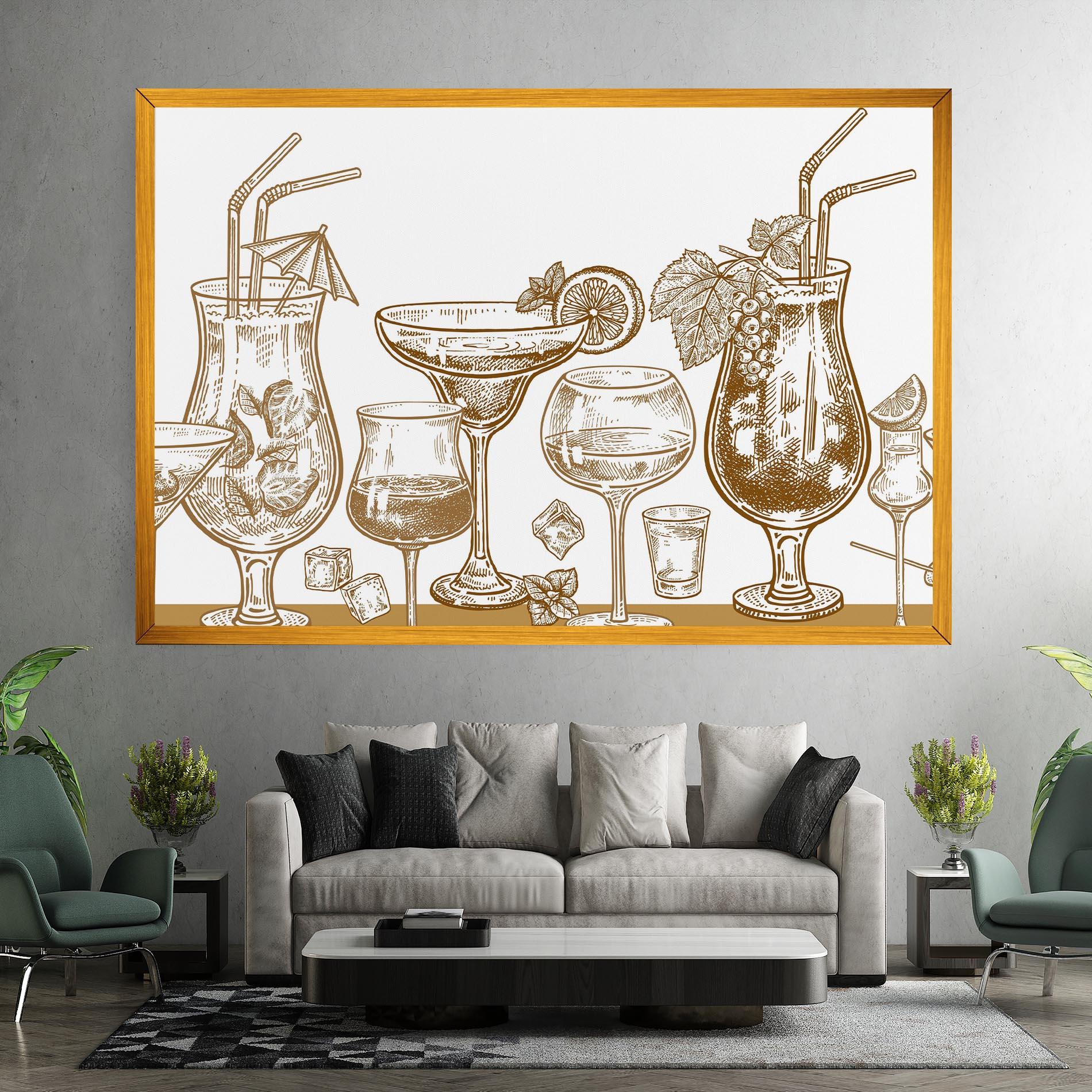 Leinwandbild Brown Line Drinks mockup 7