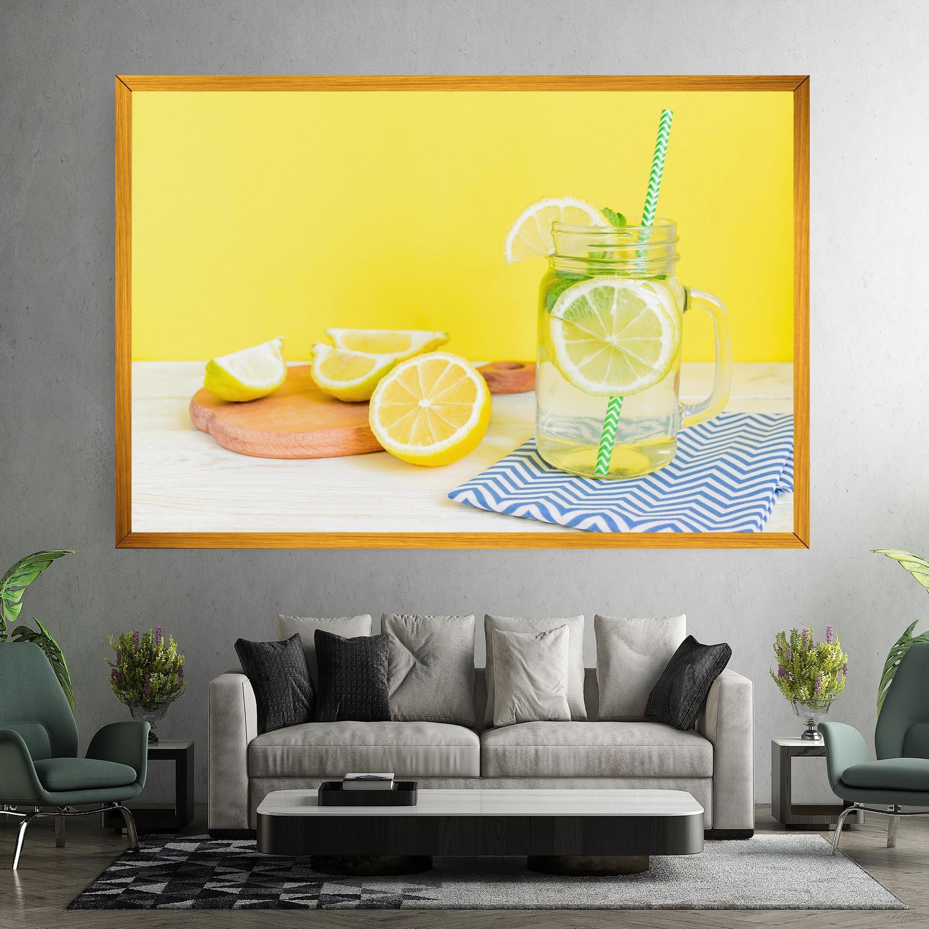Leinwandbild Citrus Lemonade Water mockup 7