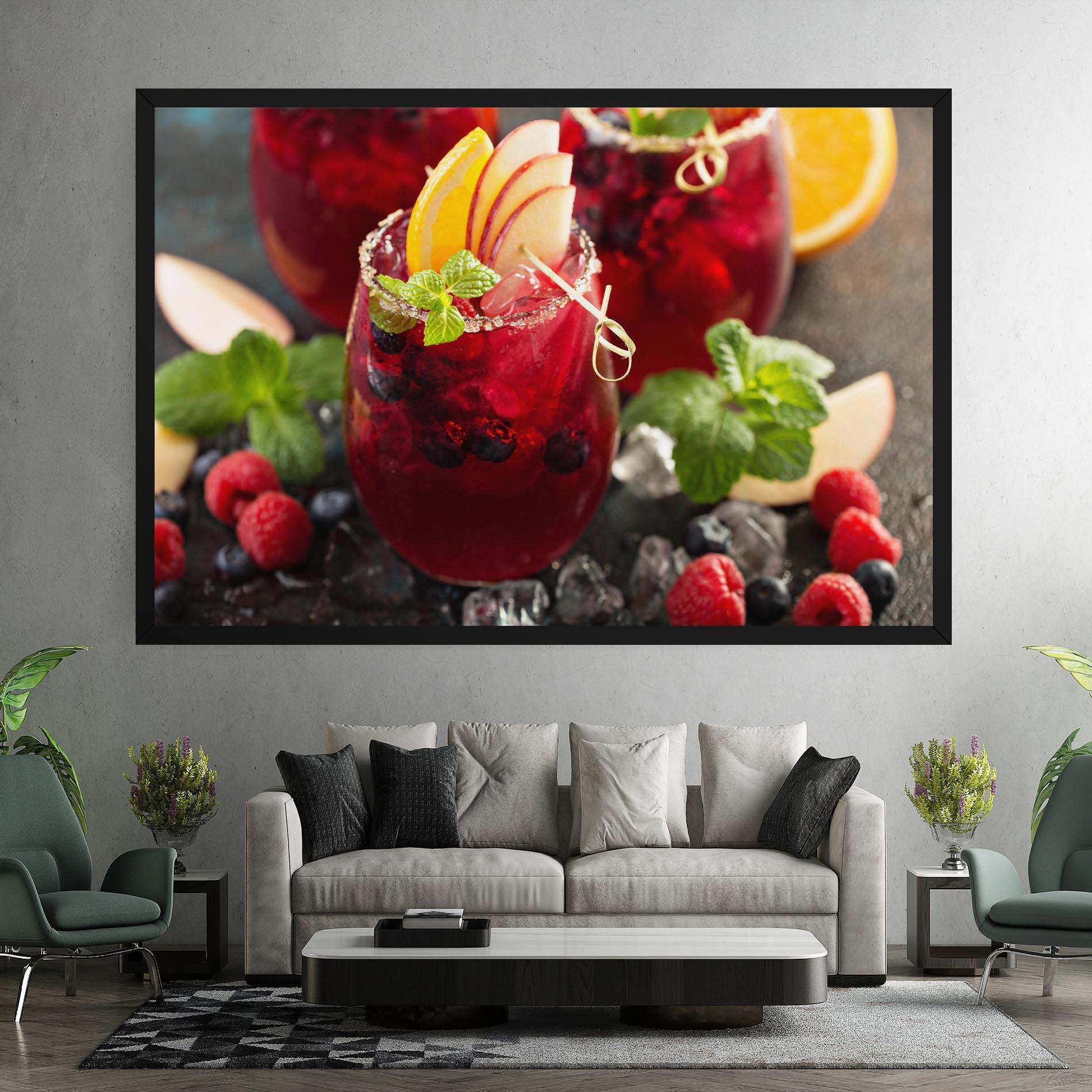 Leinwandbild Berry Drink mockup 7