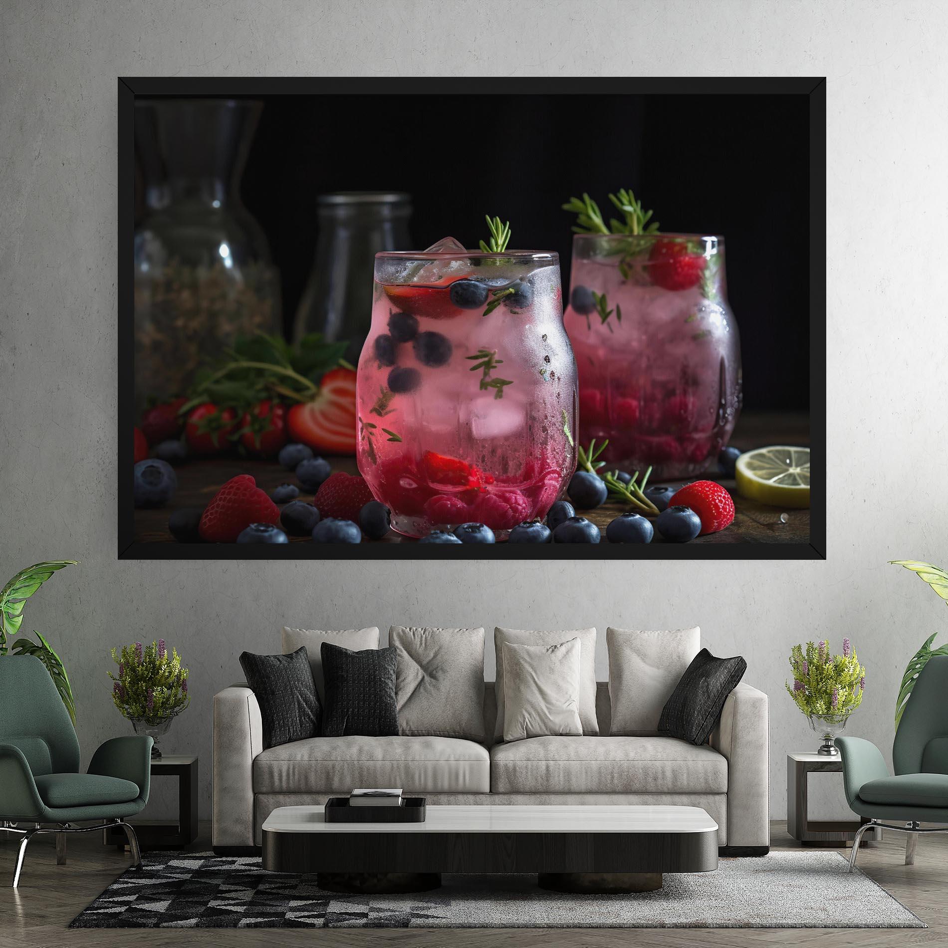Leinwandbild Berry Ice Drink mockup 7
