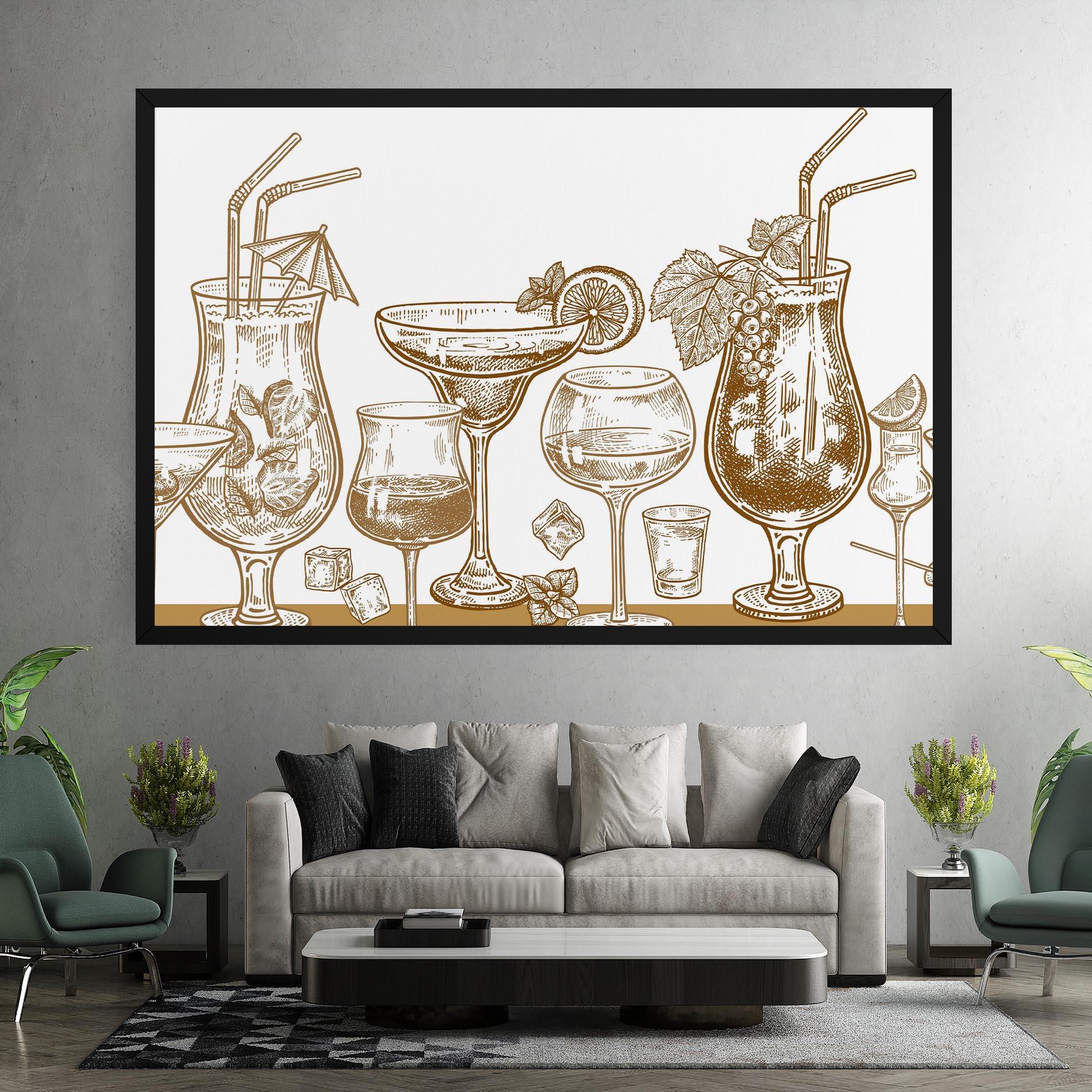Leinwandbild Brown Line Drinks mockup 7