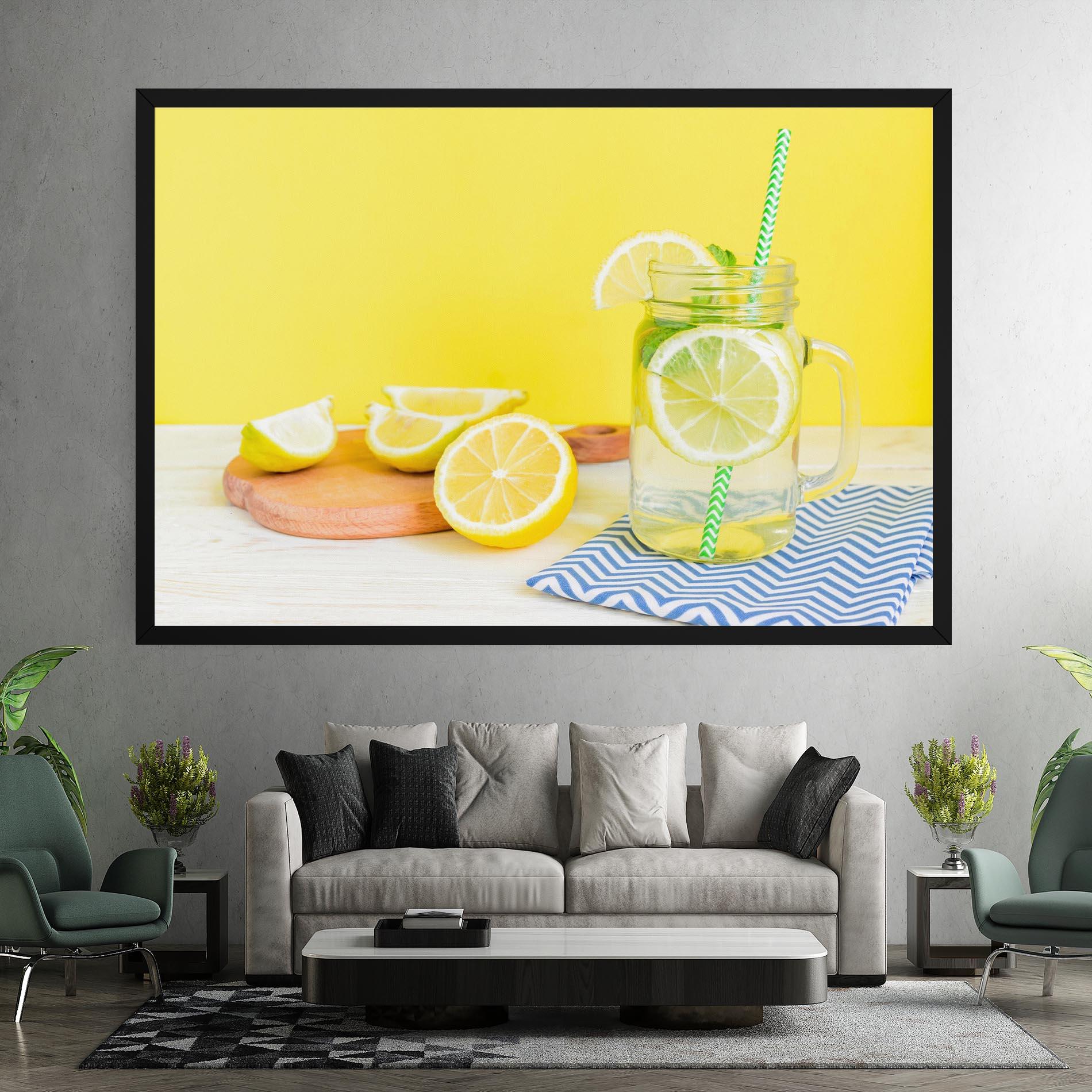 Leinwandbild Citrus Lemonade Water mockup 7