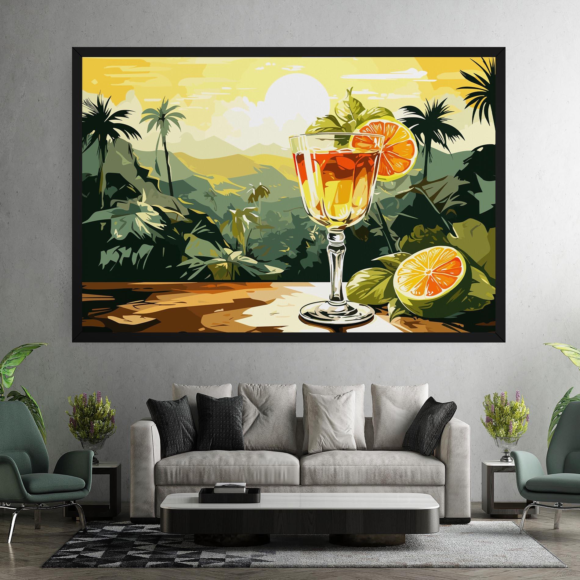 Leinwandbild Orange Drink mockup 7