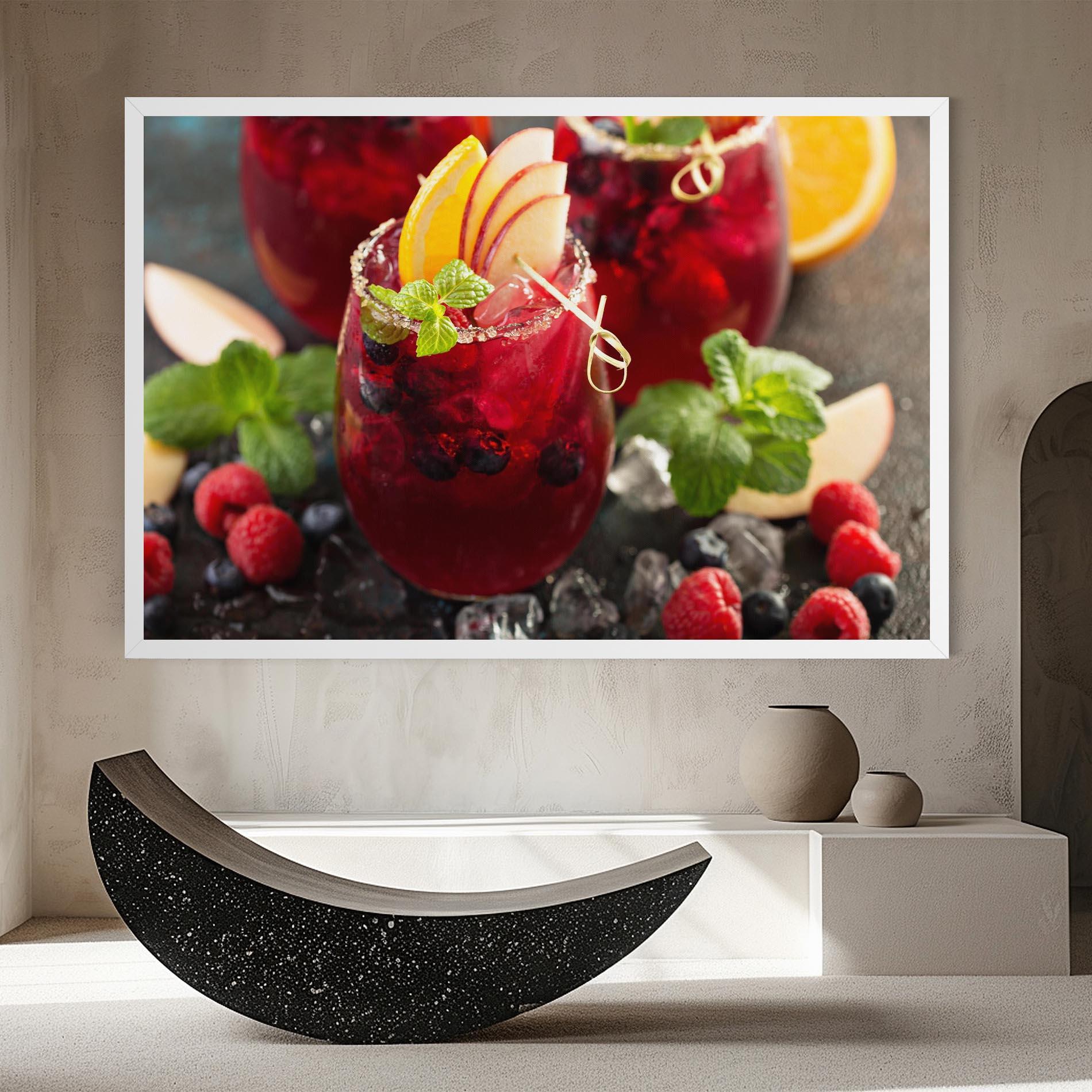 Leinwandbild Berry Drink mockup 8