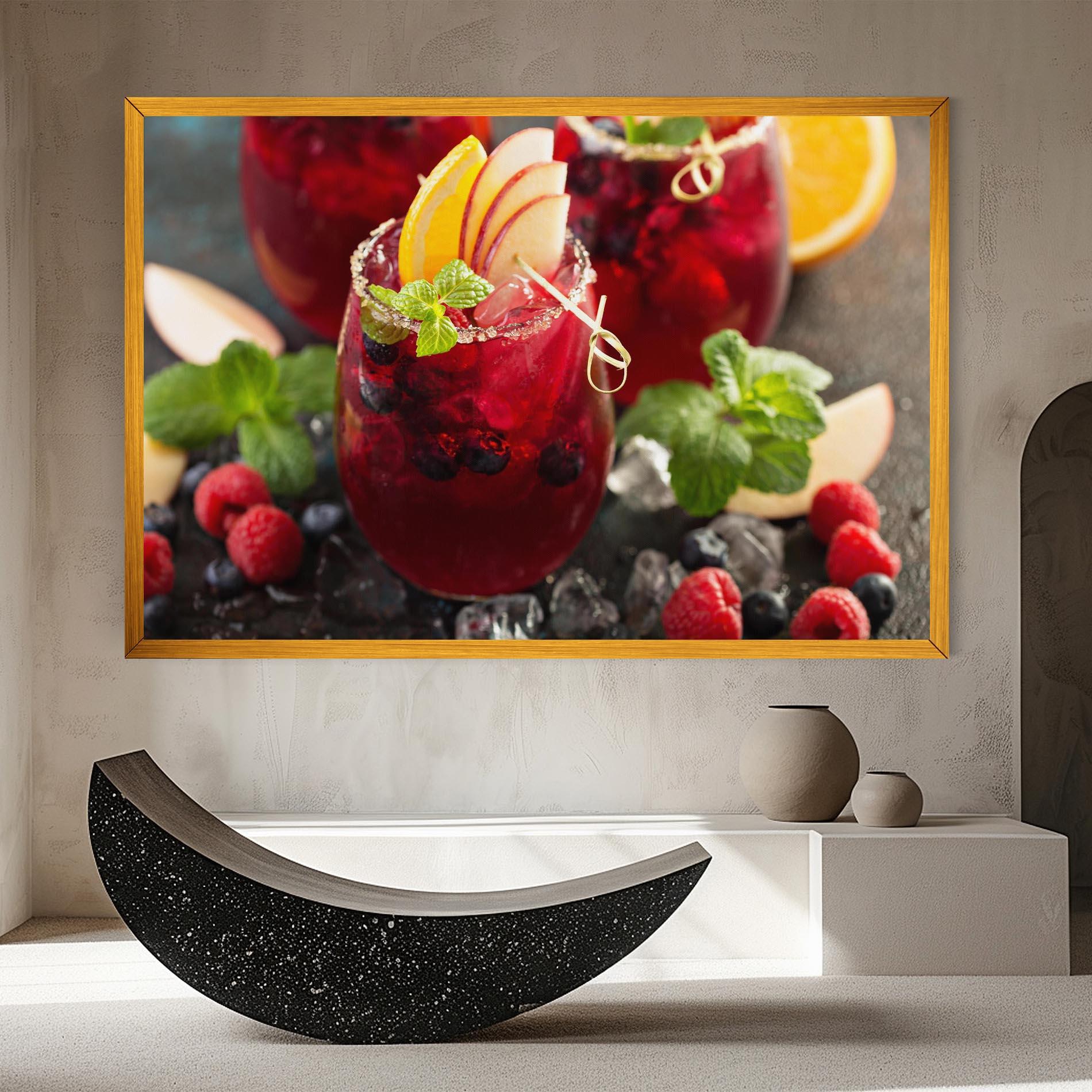 Leinwandbild Berry Drink mockup 8