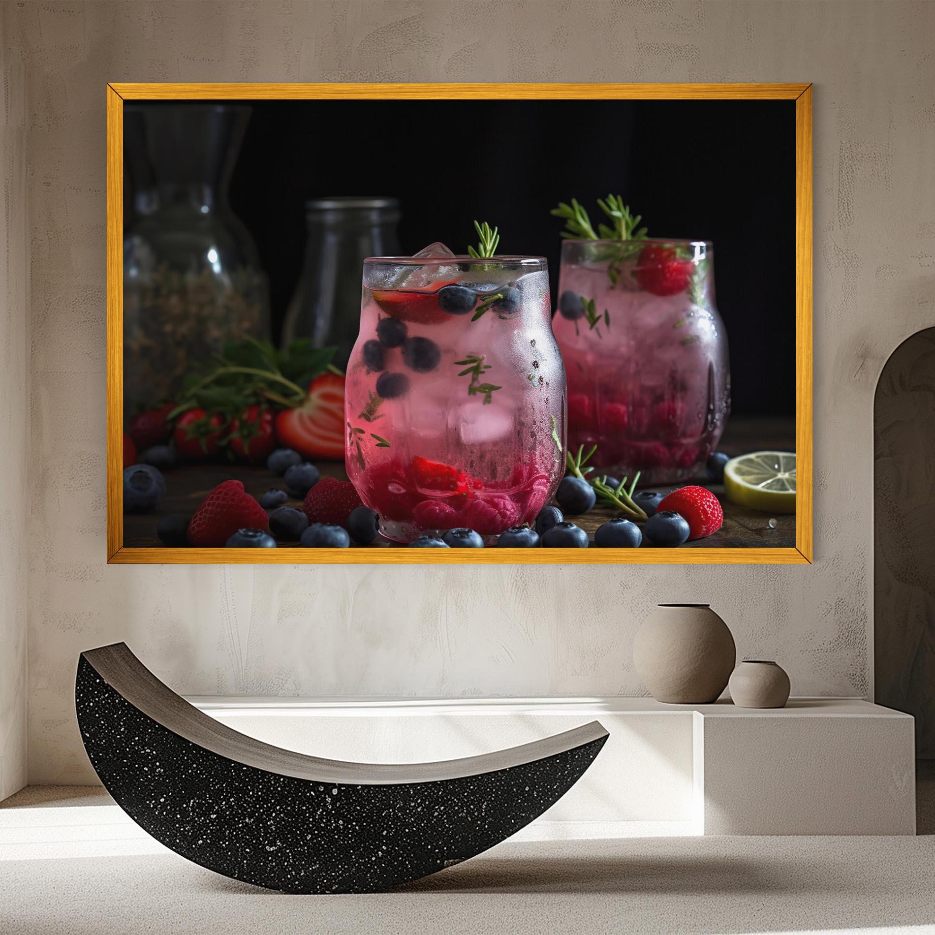 Leinwandbild Berry Ice Drink mockup 8