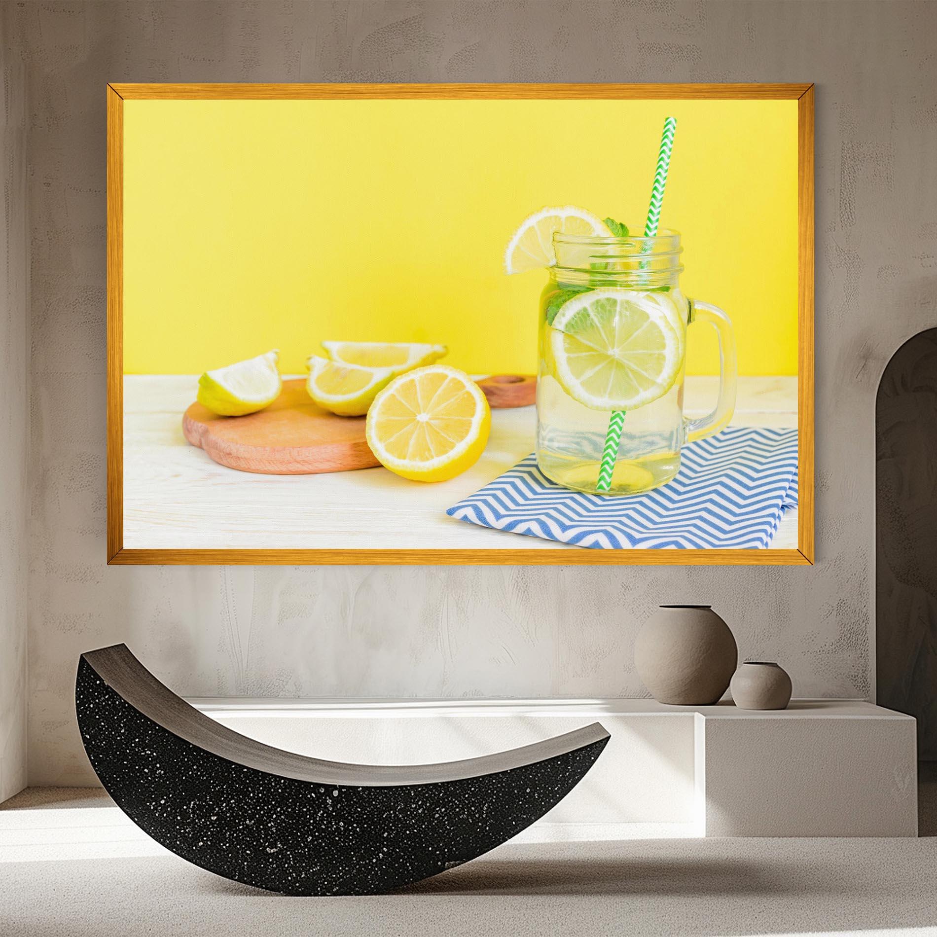 Leinwandbild Citrus Lemonade Water mockup 8