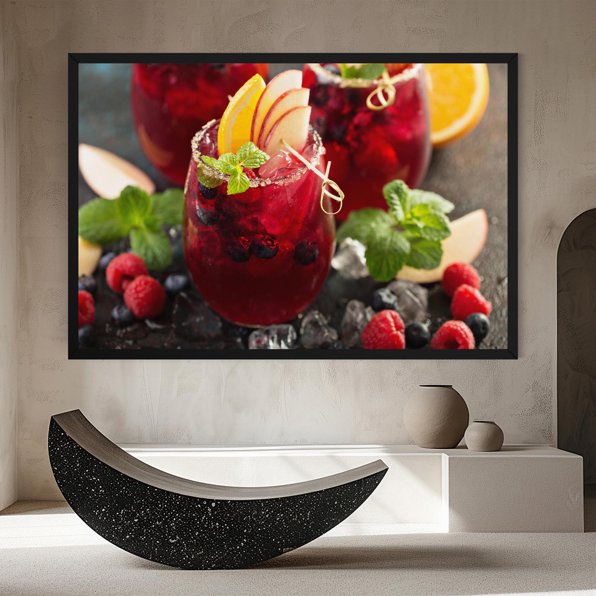 Leinwandbild Berry Drink mockup 8