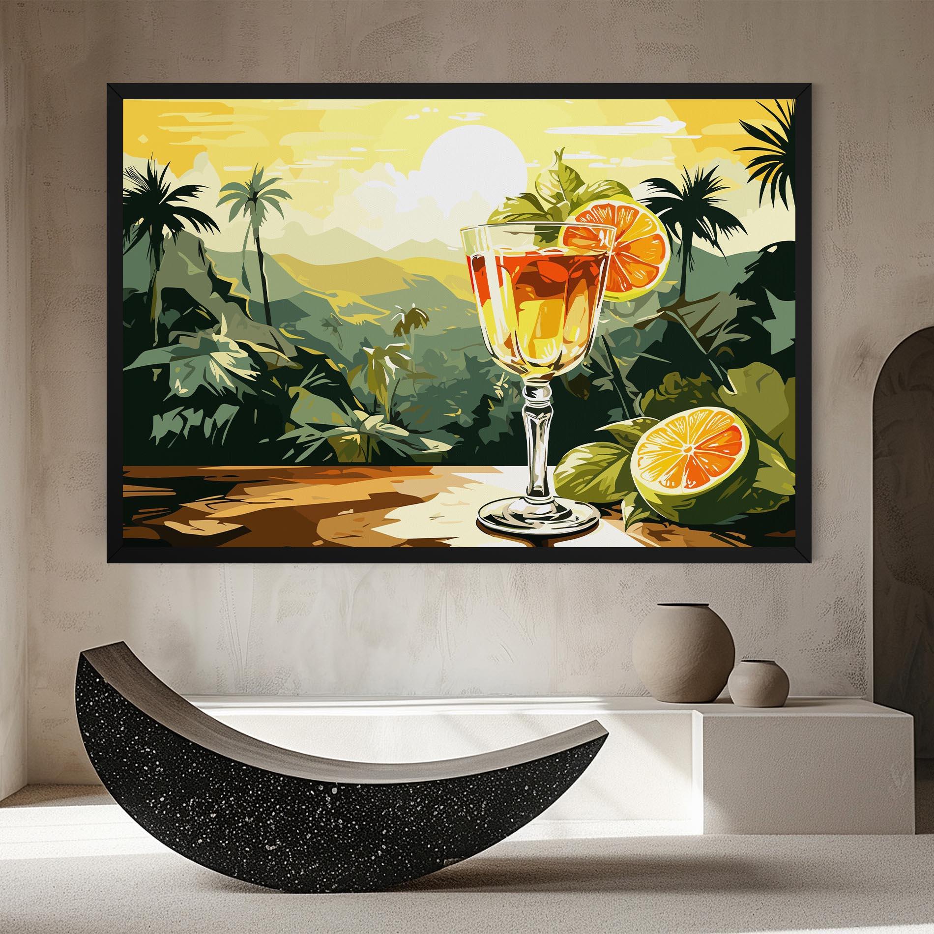 Leinwandbild Orange Drink mockup 8