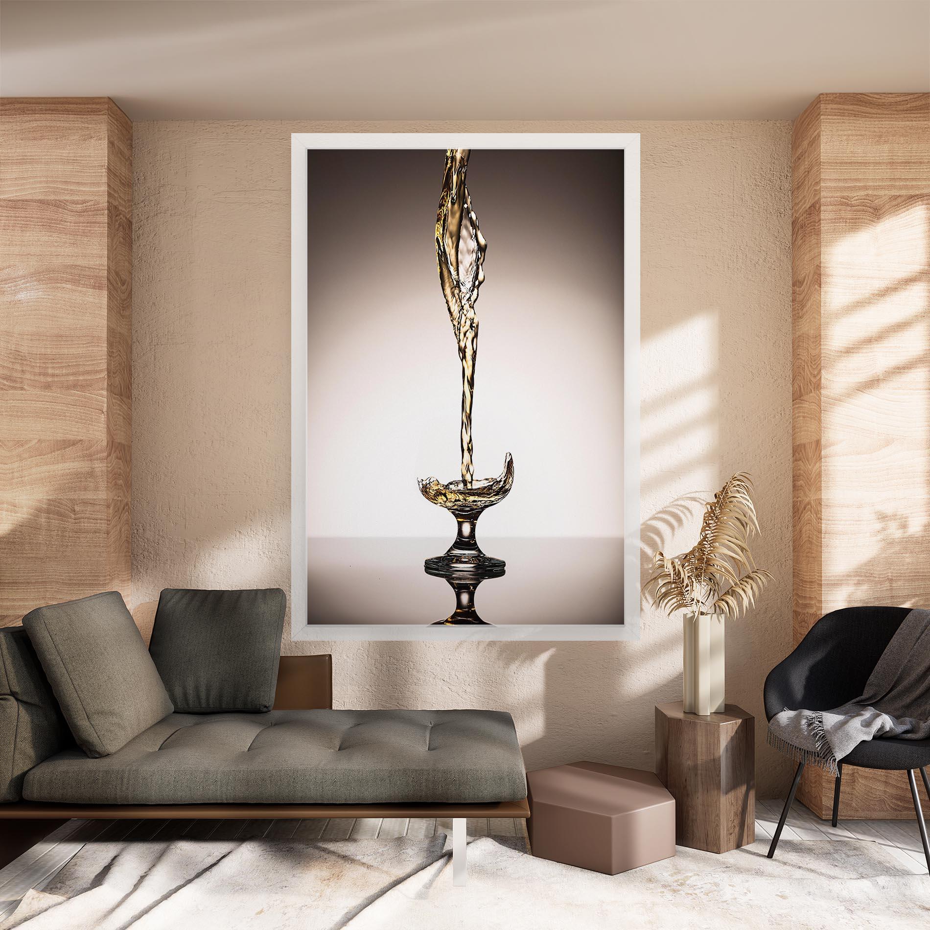 Leinwandbild White Wine Splash mockup 8