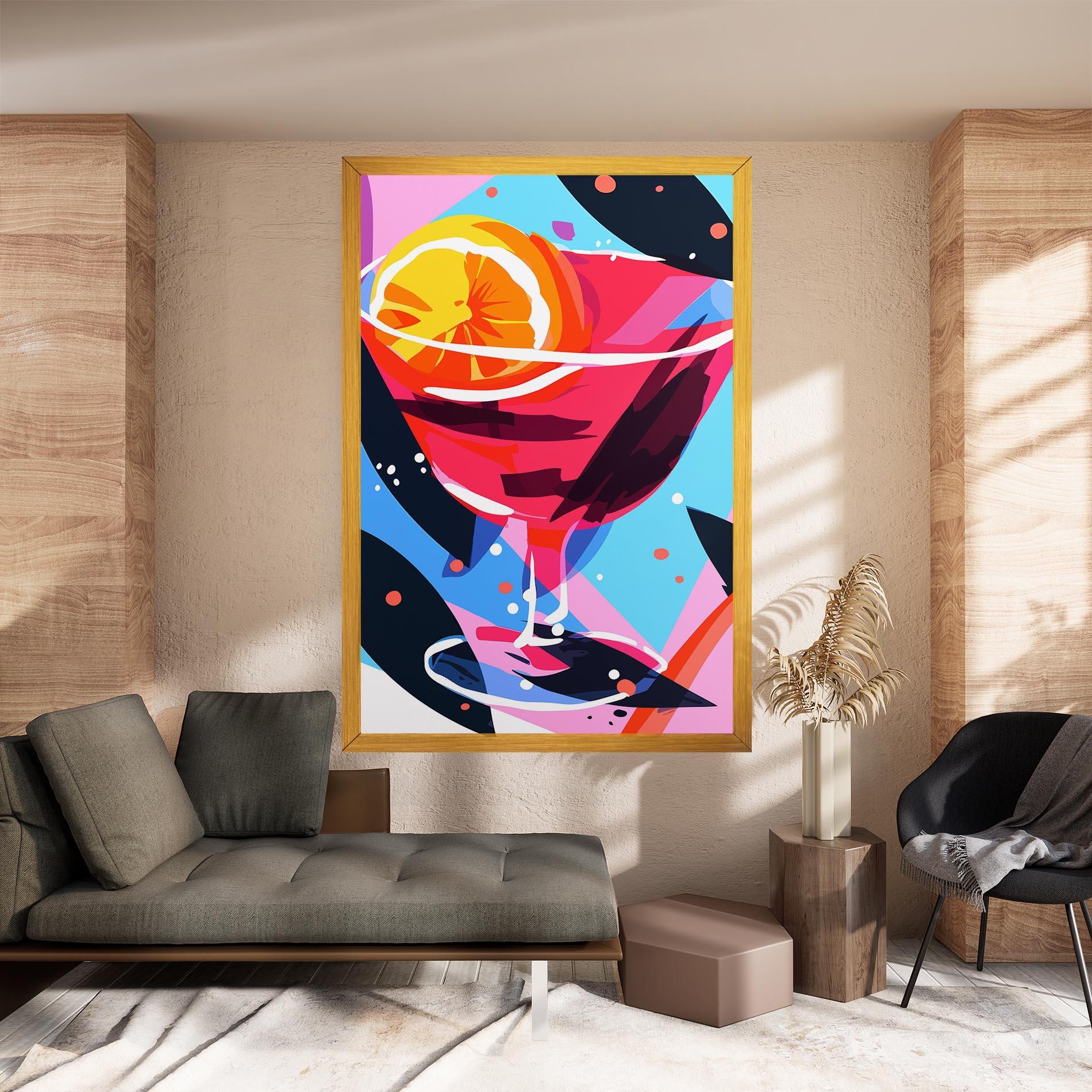 Leinwandbild Red Cocktail Art mockup 8