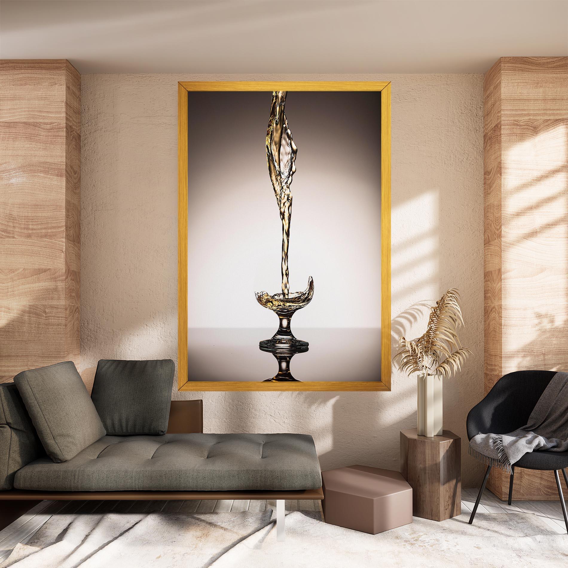 Leinwandbild White Wine Splash mockup 8