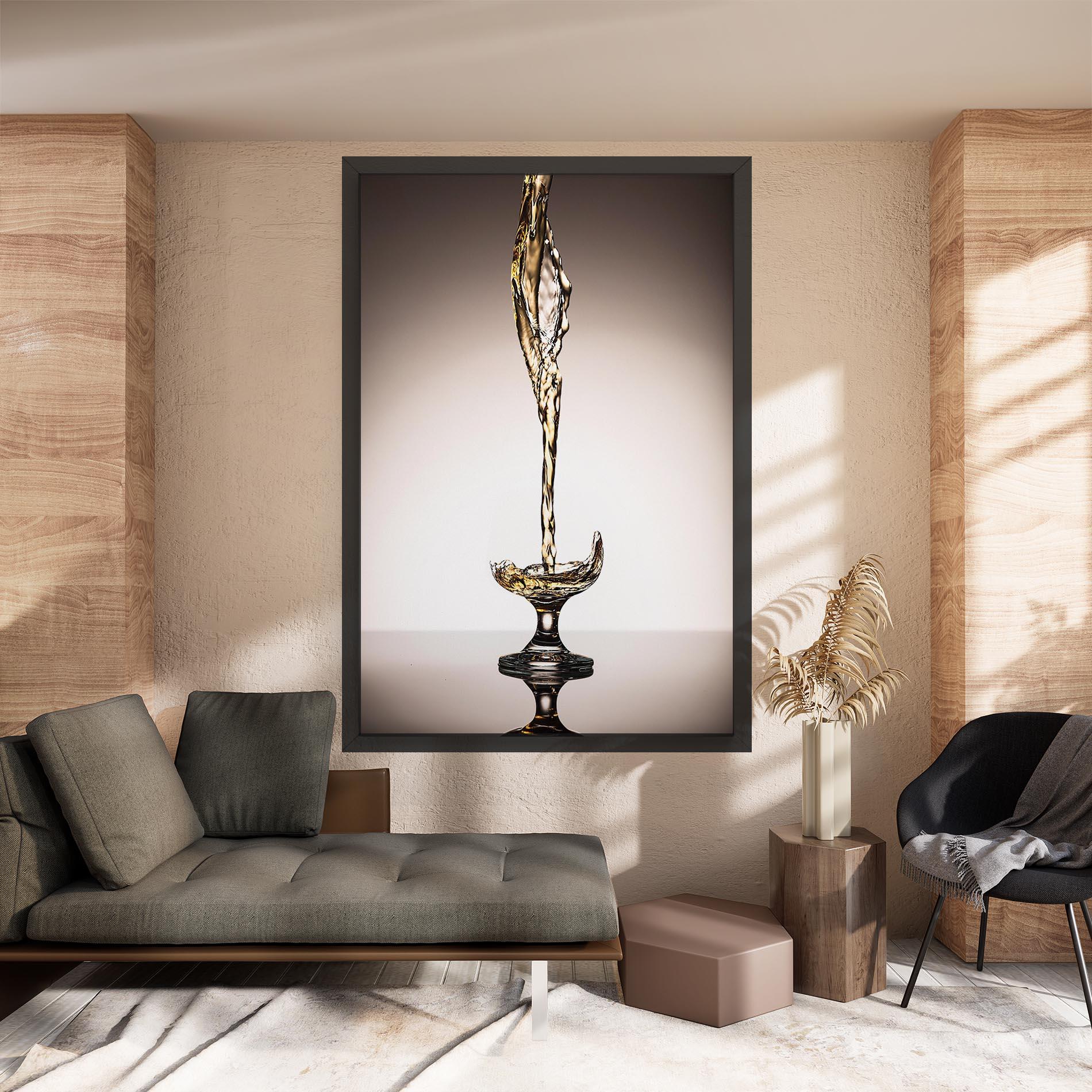 Leinwandbild White Wine Splash mockup 8