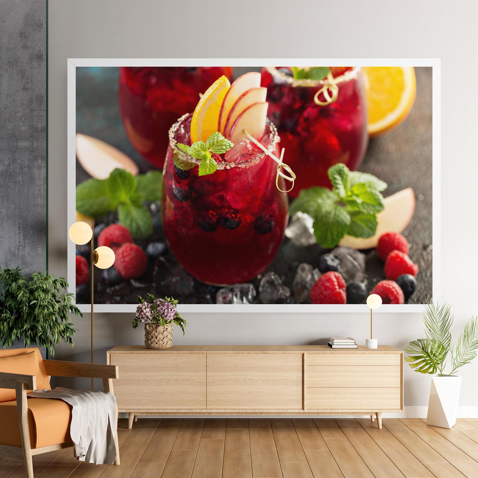 Leinwandbild Berry Drink mockup 9