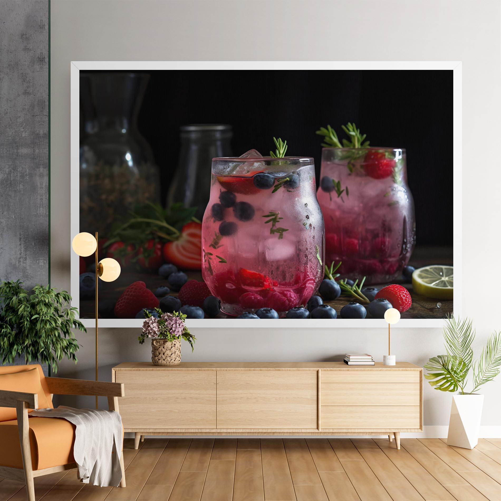 Leinwandbild Berry Ice Drink mockup 9