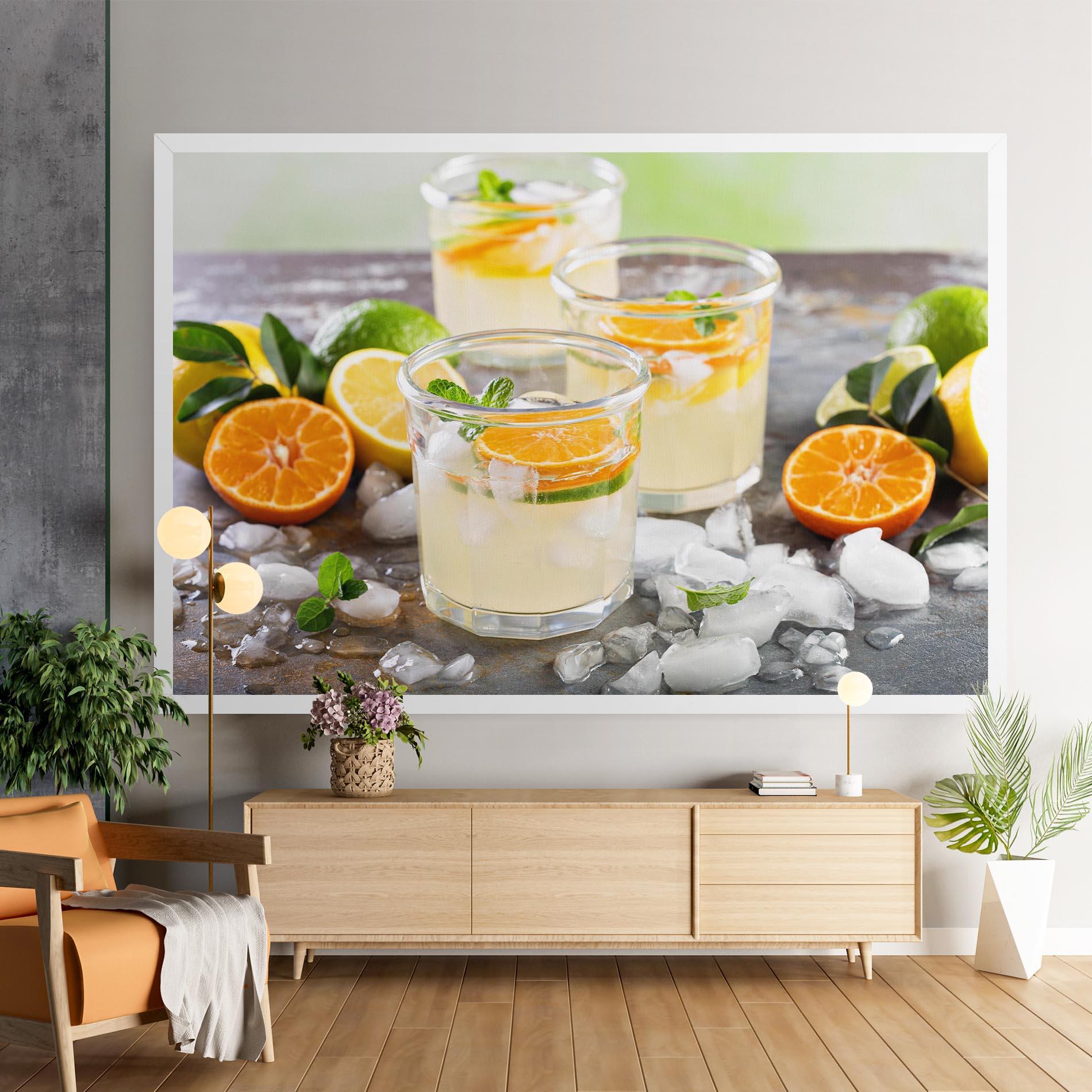 Leinwandbild Citrus Fruit Lemonade mockup 9