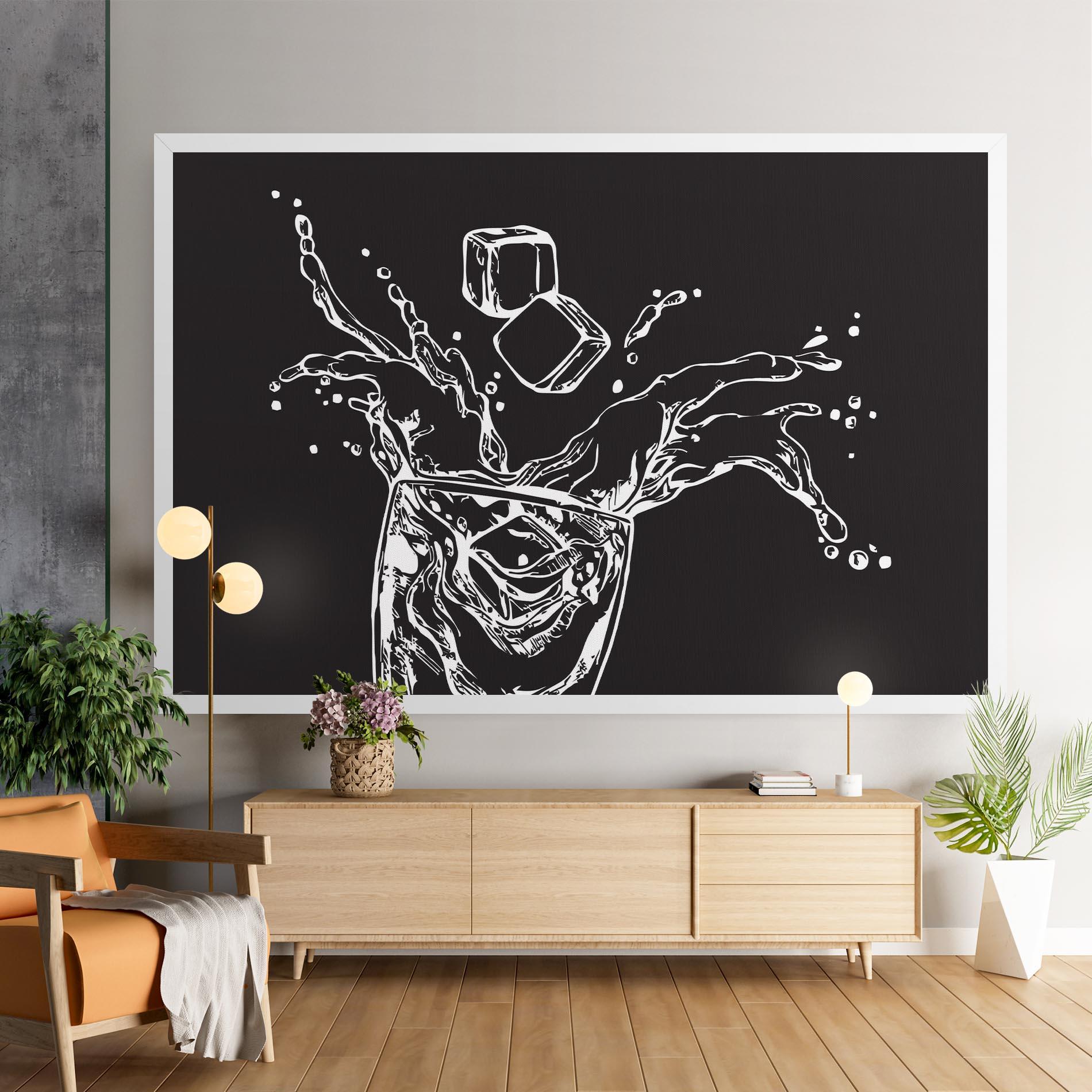 Leinwandbild Ice Splash Drink mockup 9