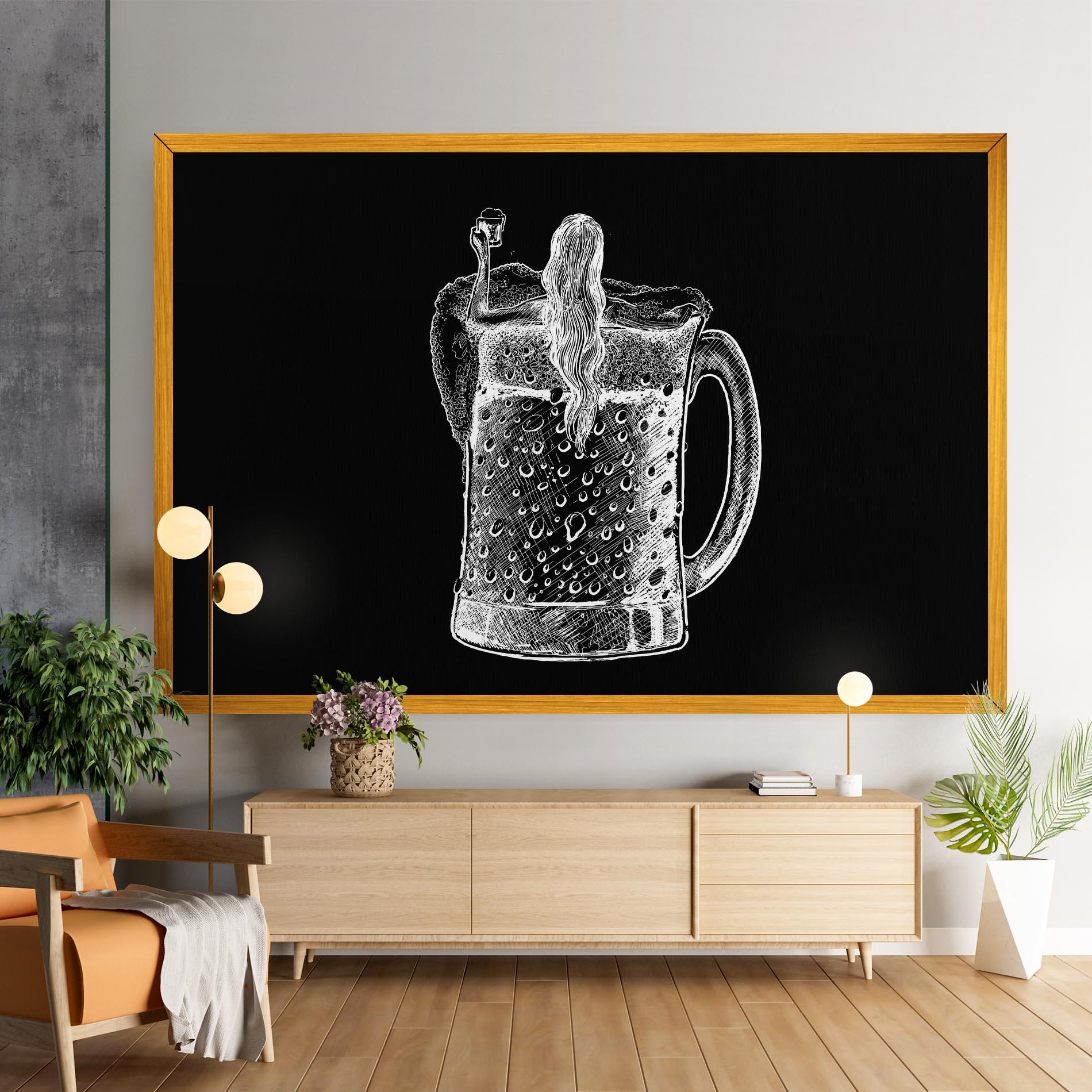Leinwandbild Beer Woman mockup 9