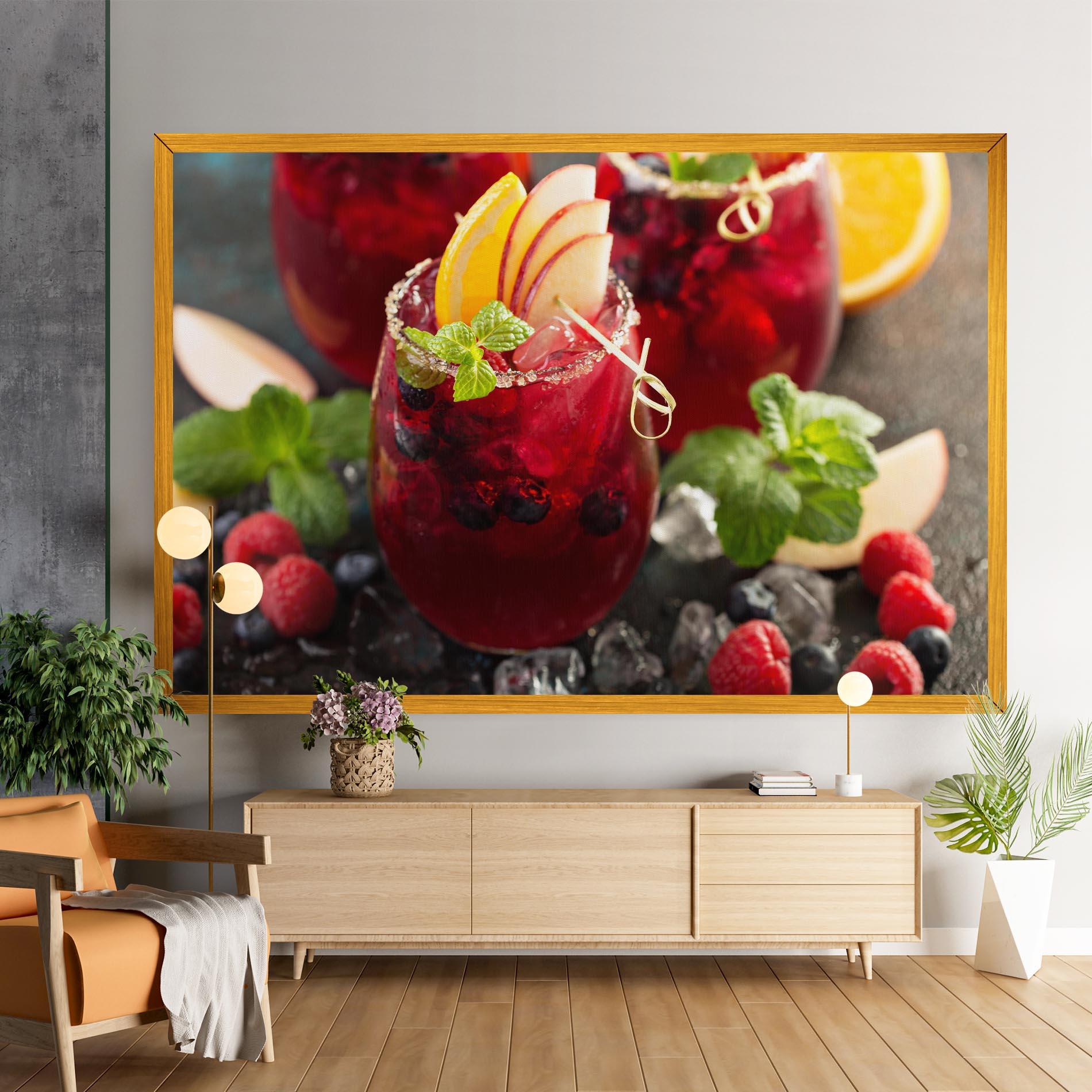 Leinwandbild Berry Drink mockup 9