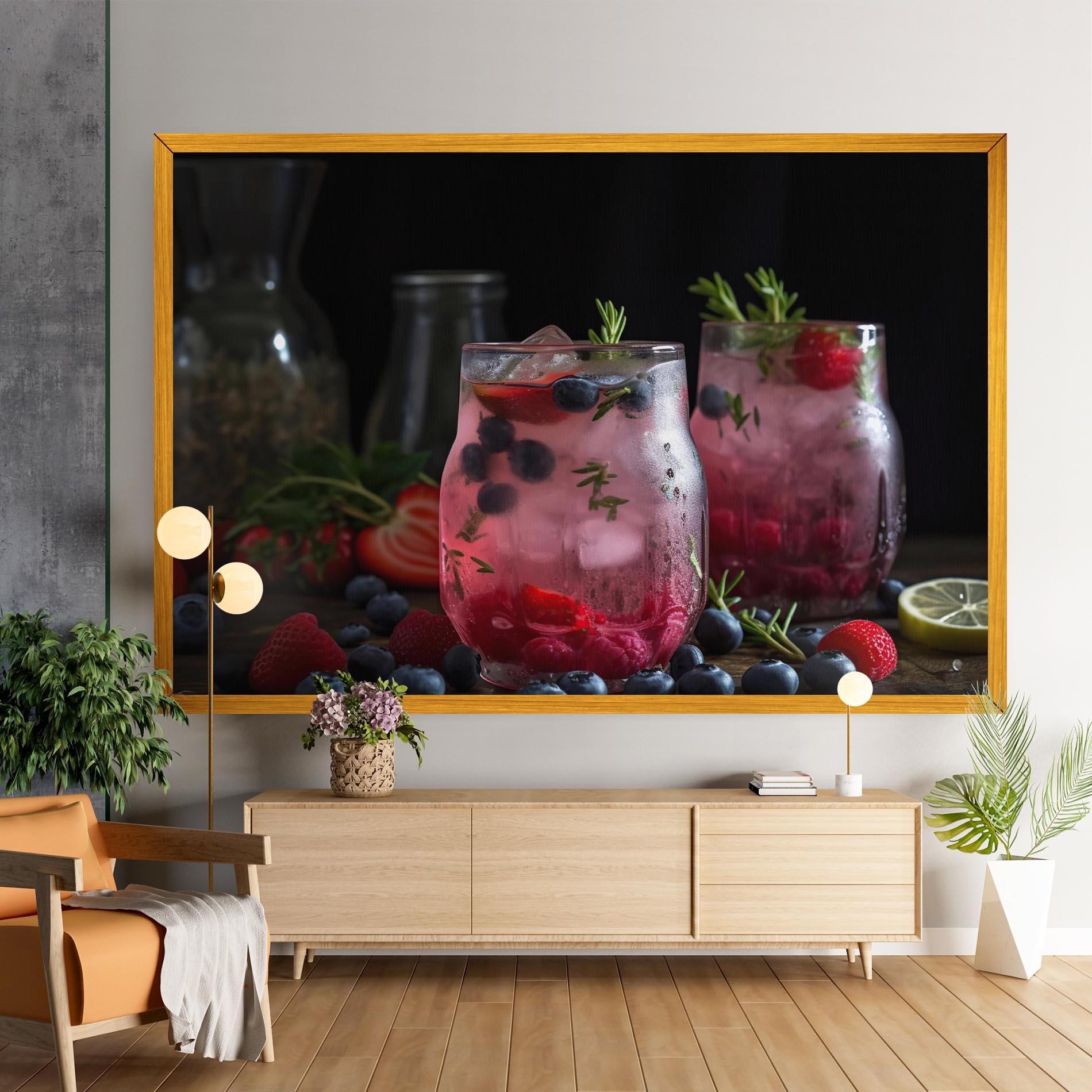 Leinwandbild Berry Ice Drink mockup 9