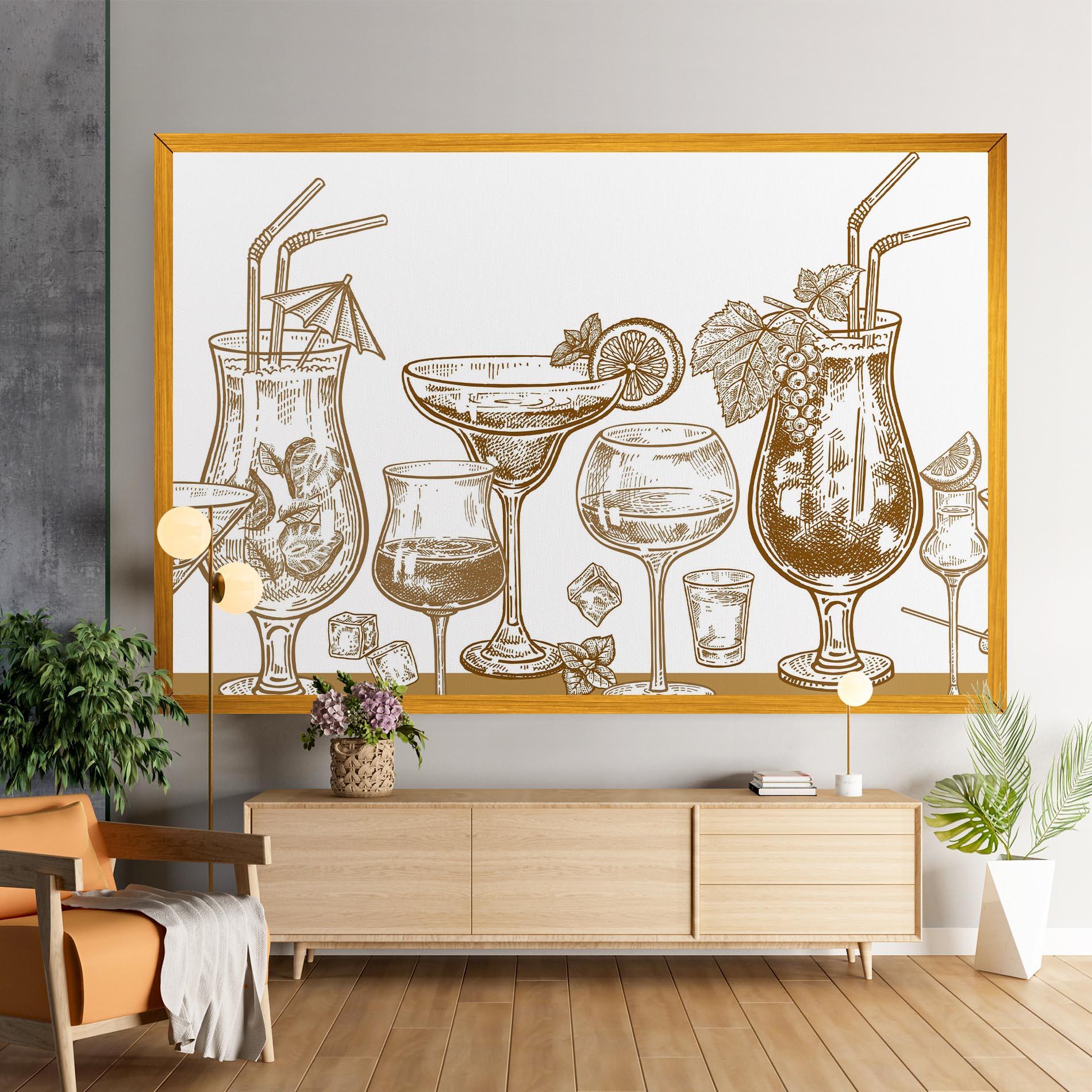 Leinwandbild Brown Line Drinks mockup 9