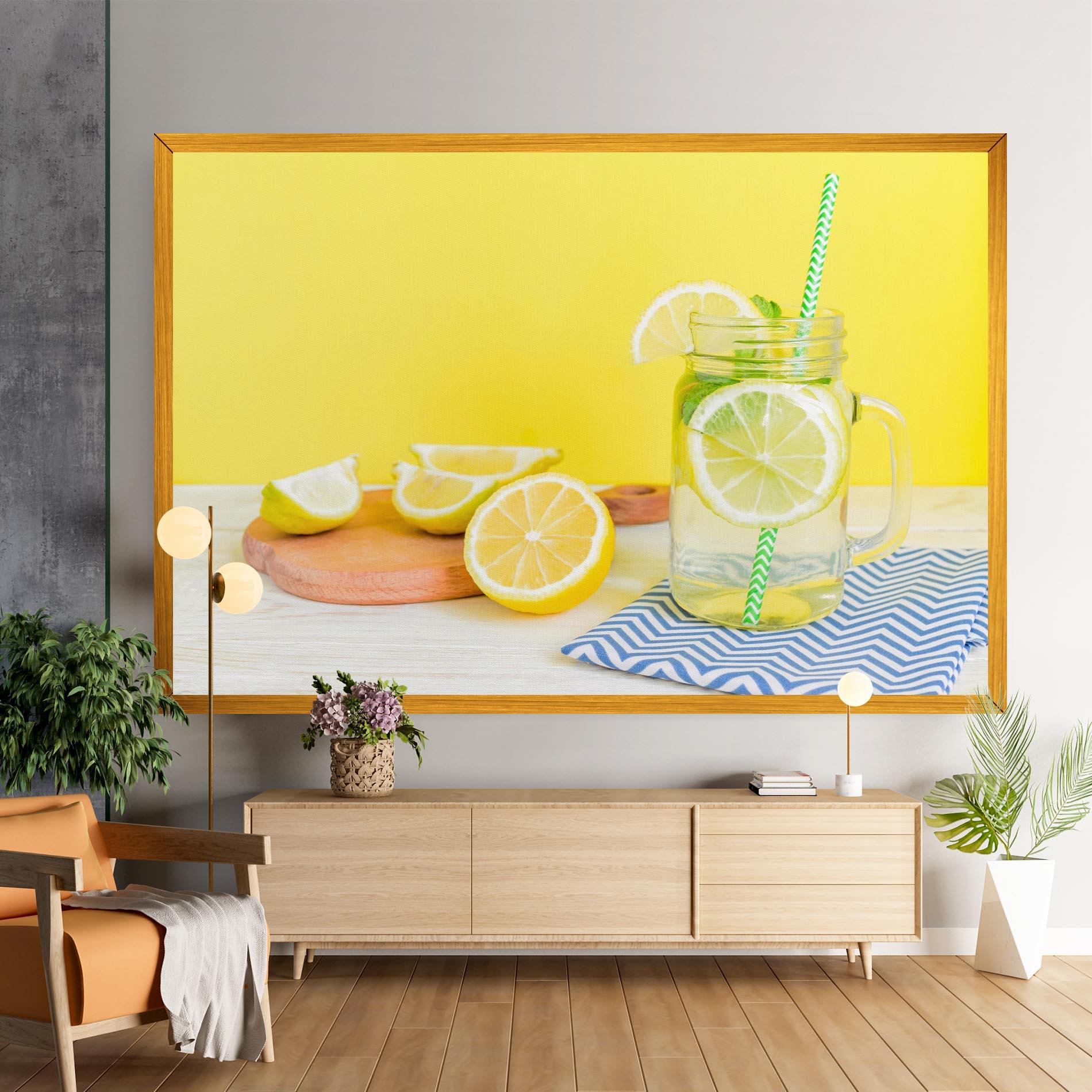 Leinwandbild Citrus Lemonade Water mockup 9