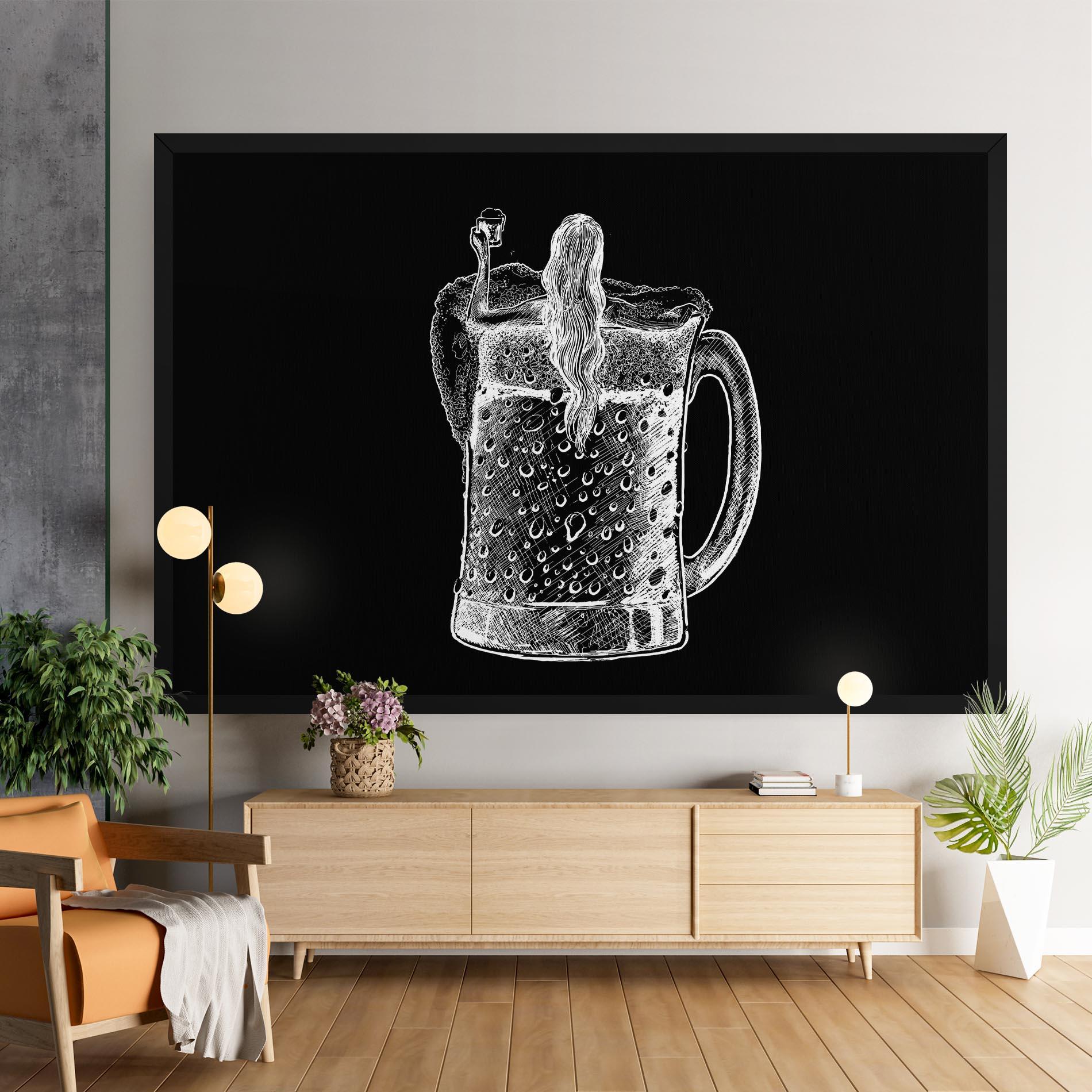 Leinwandbild Beer Woman mockup 9