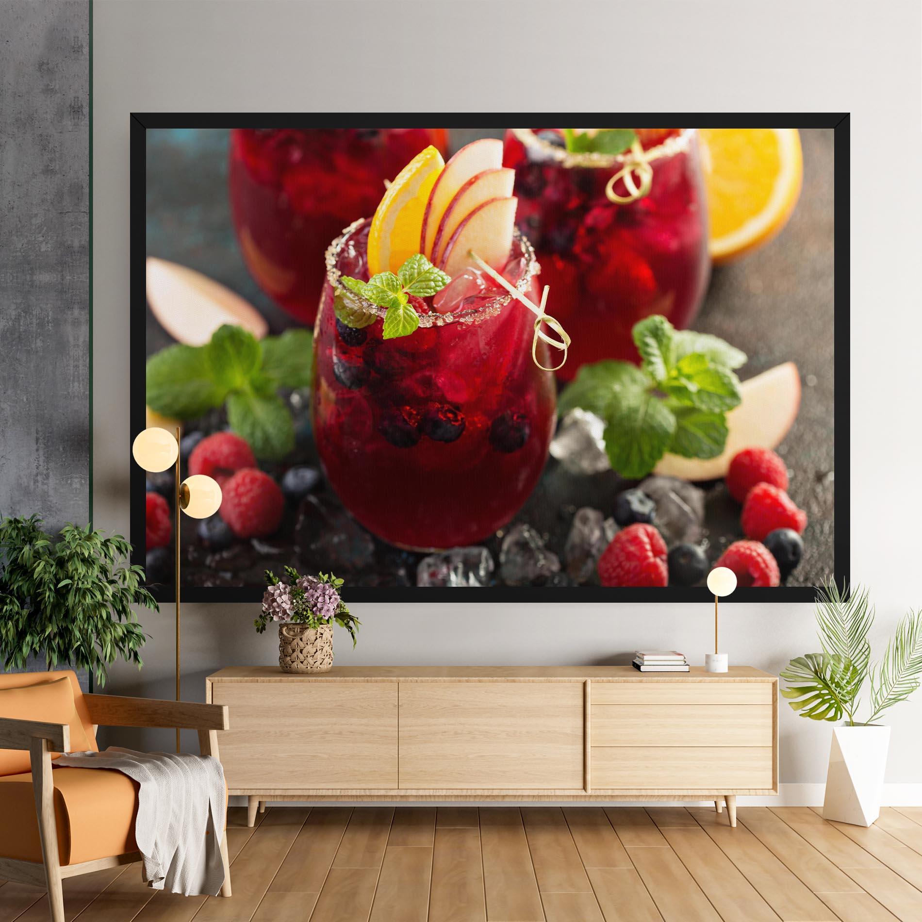 Leinwandbild Berry Drink mockup 9