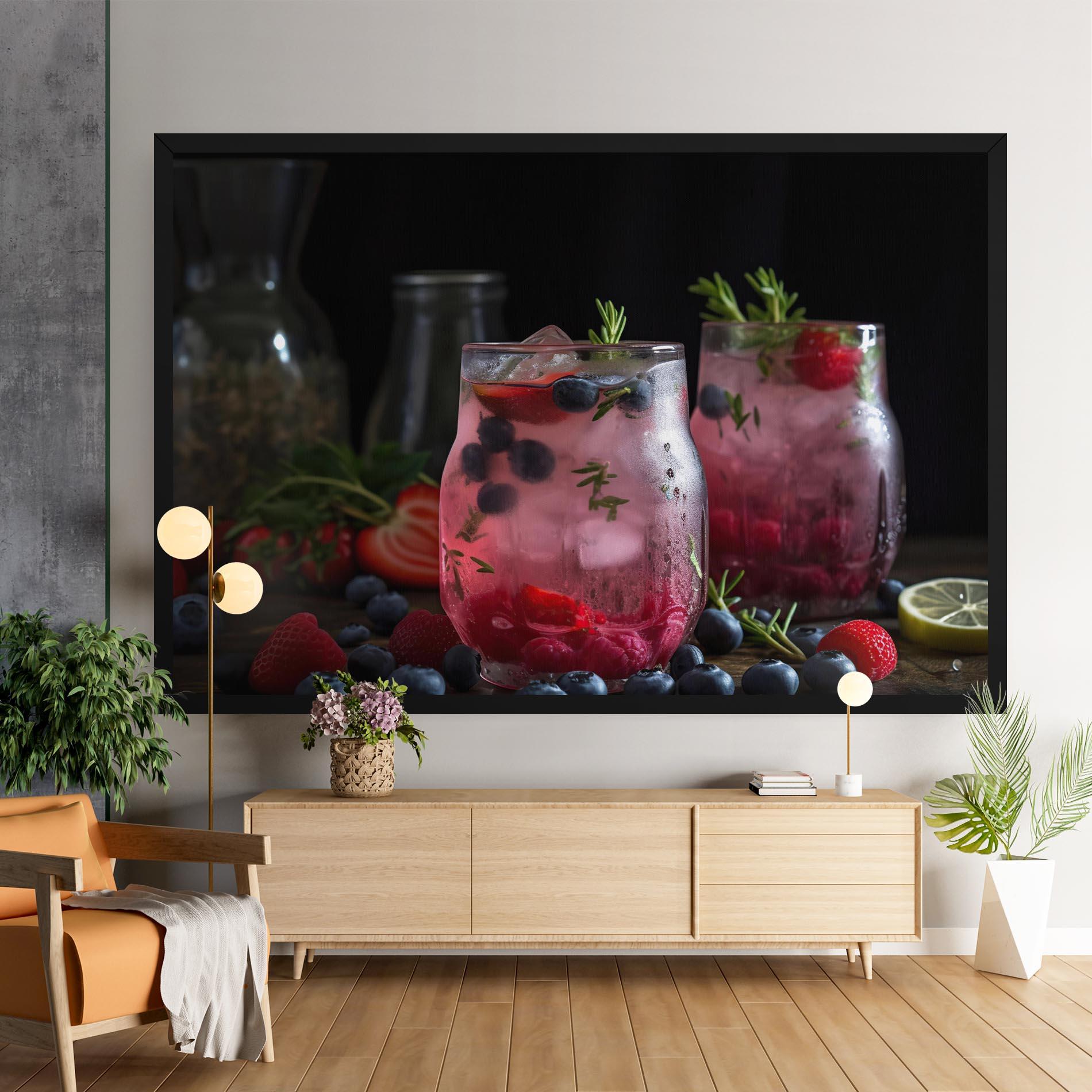 Leinwandbild Berry Ice Drink mockup 9