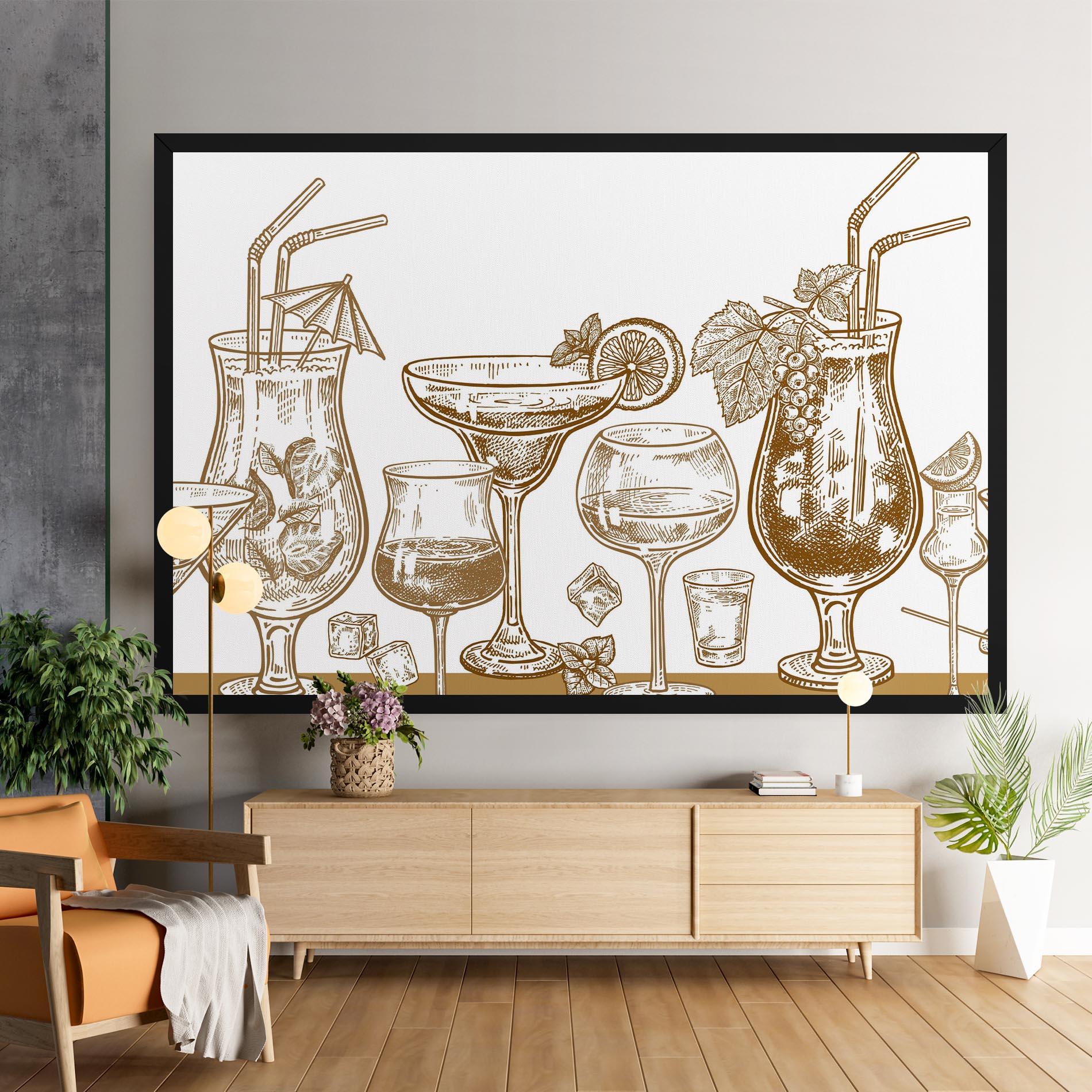 Leinwandbild Brown Line Drinks mockup 9