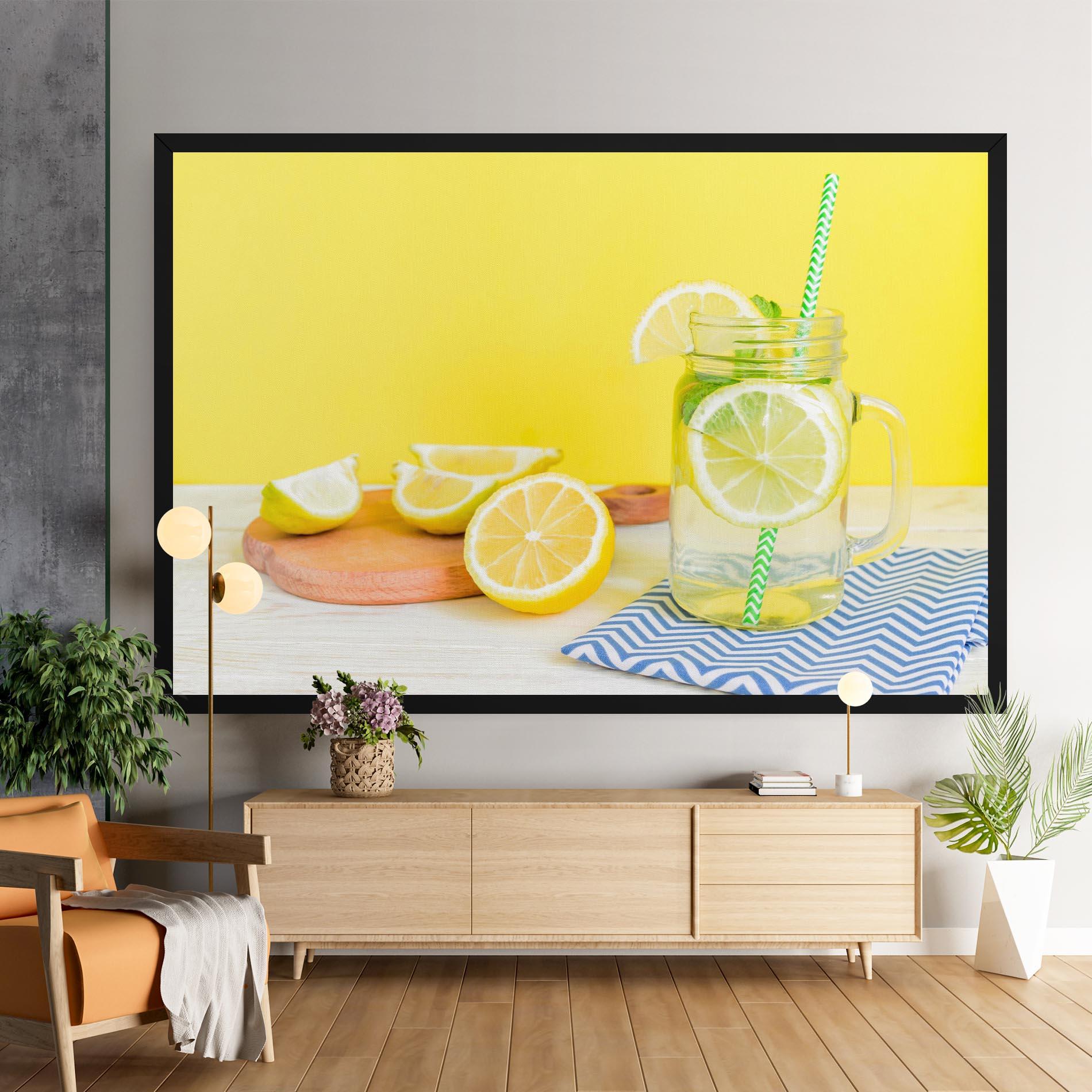 Leinwandbild Citrus Lemonade Water mockup 9