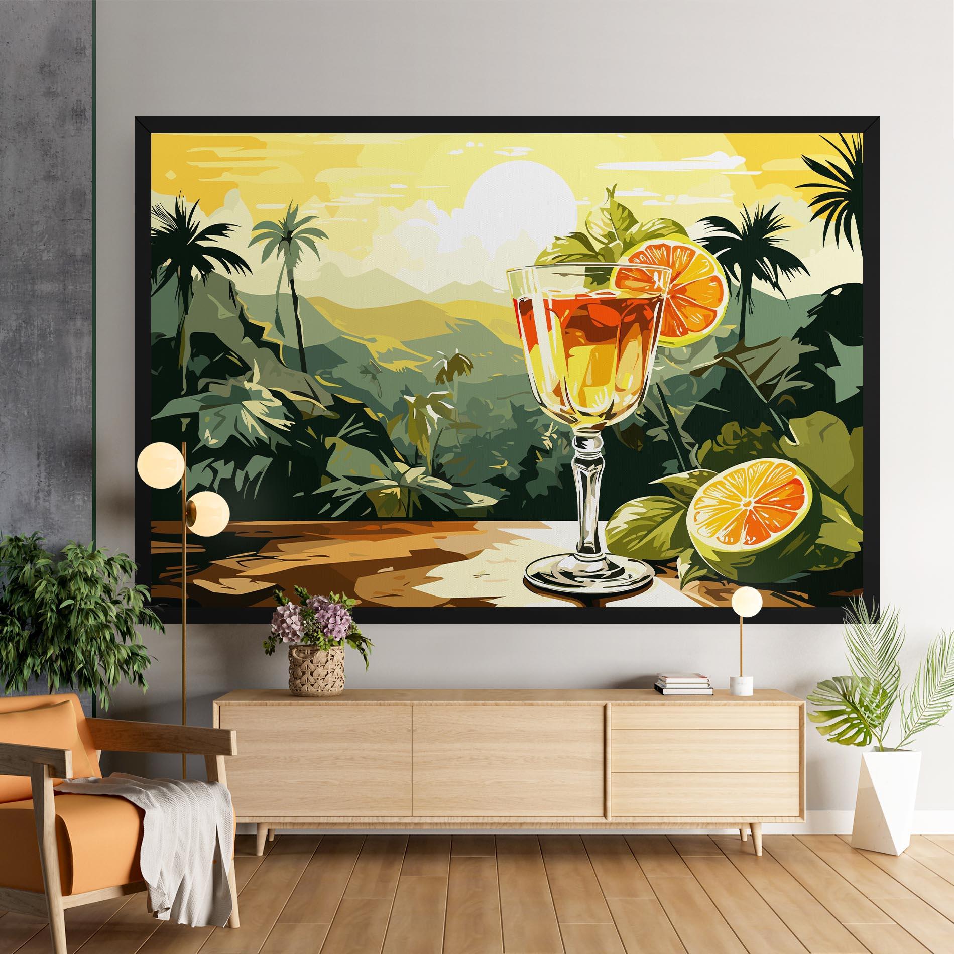 Leinwandbild Orange Drink mockup 9