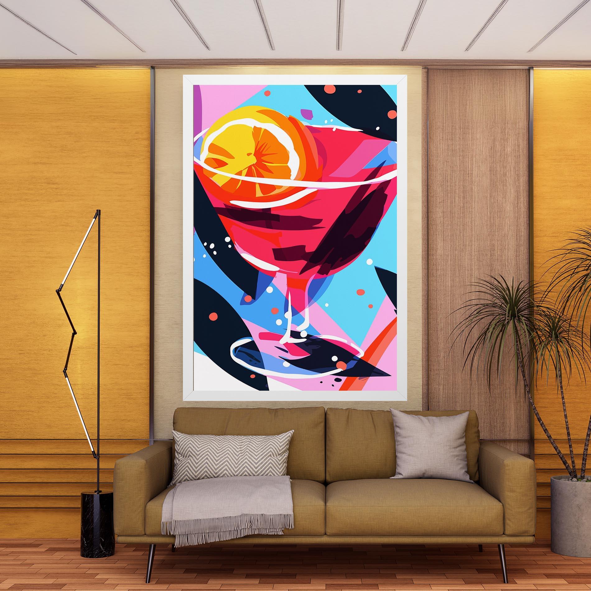 Leinwandbild Red Cocktail Art mockup 9