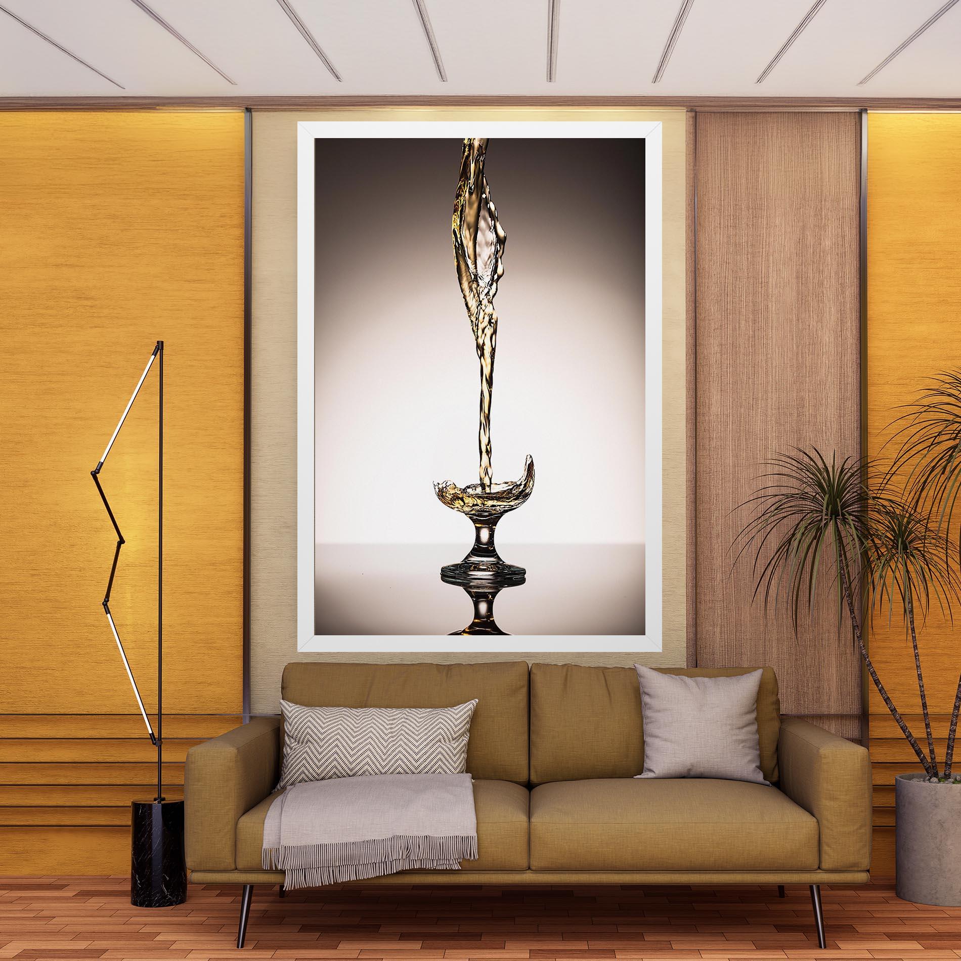 Leinwandbild White Wine Splash mockup 9